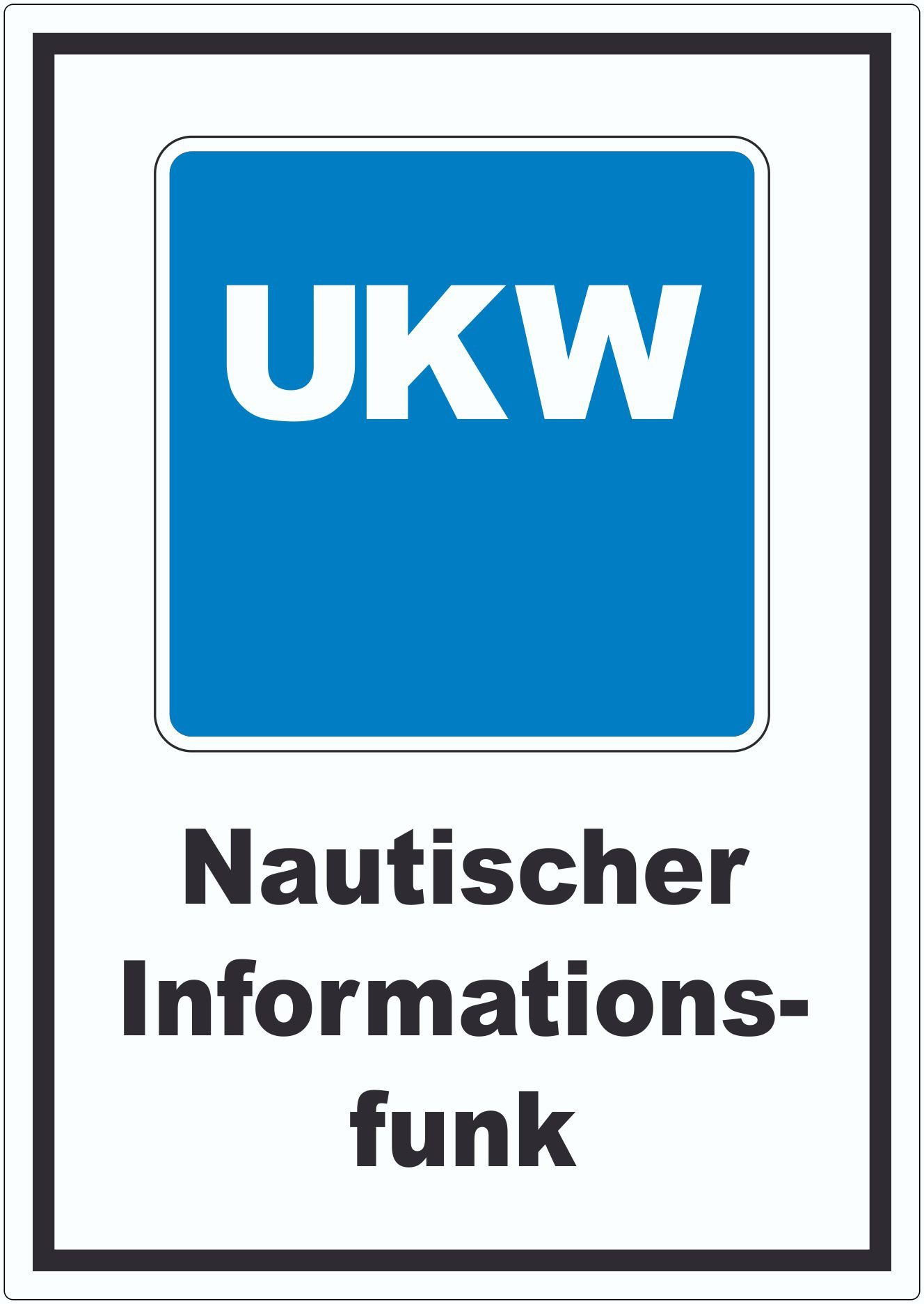 HB-Druck Aufkleber Nautischer Informationsfunk (mit Kanal) Aufkleber, wetterfest, UV-beständig, kratzfest