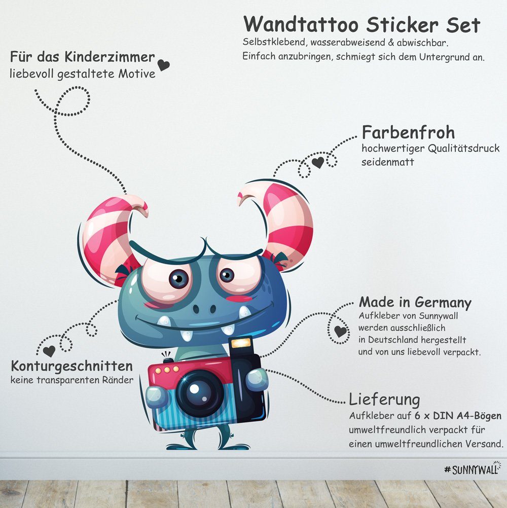 Sunnywall Wandtattoo Wandsticker - Monster - günstig online kaufen