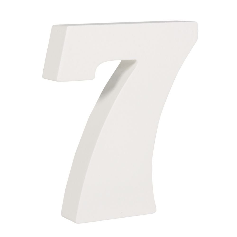 Rayher Deko-Buchstaben MDF- Nummer 7 weiß 11cm Stärke 2cm