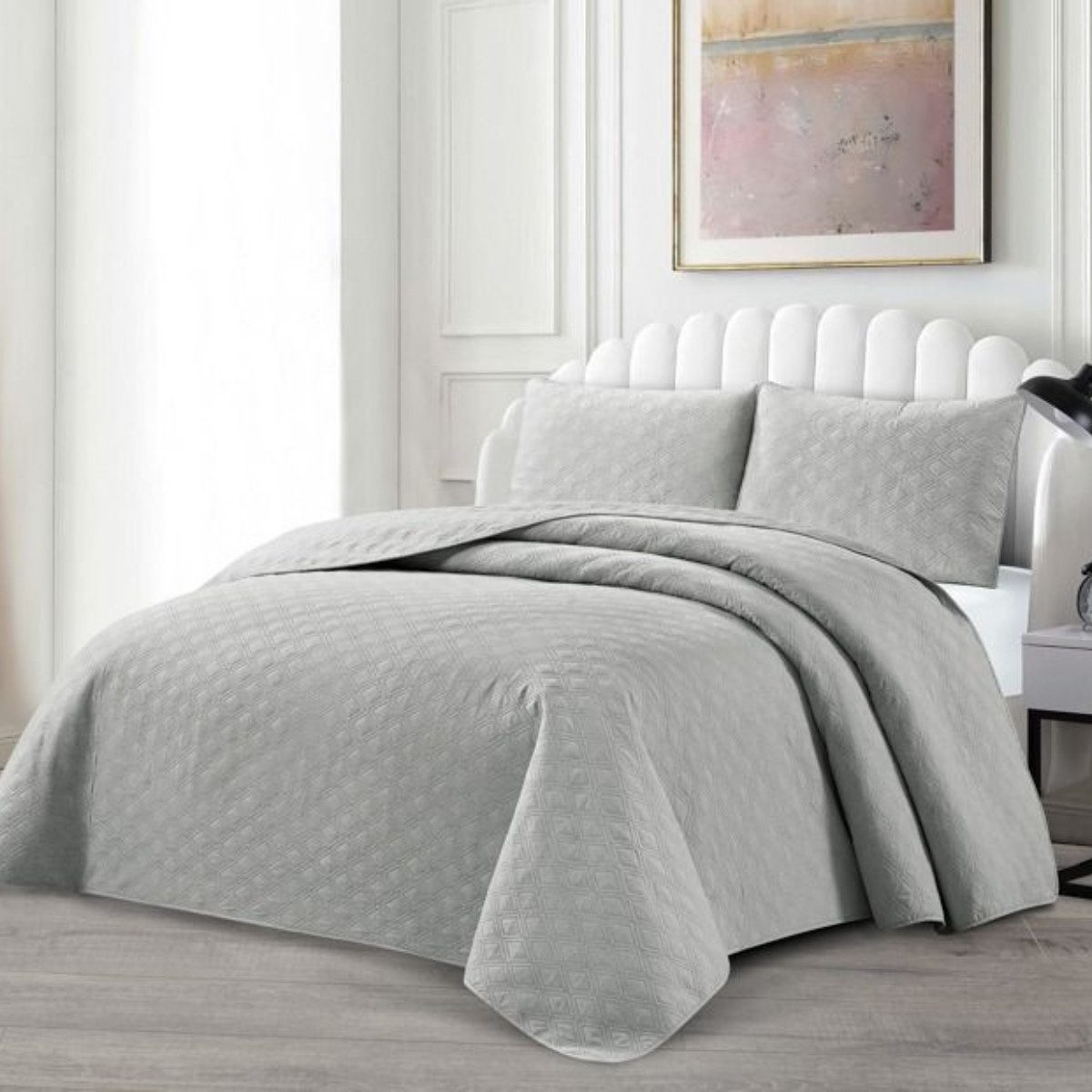 alesvelt Tagesdecke Set Havin Überwurf Decke 3-Teilig 240x250 cm, atmungsaktiv 2-Personen