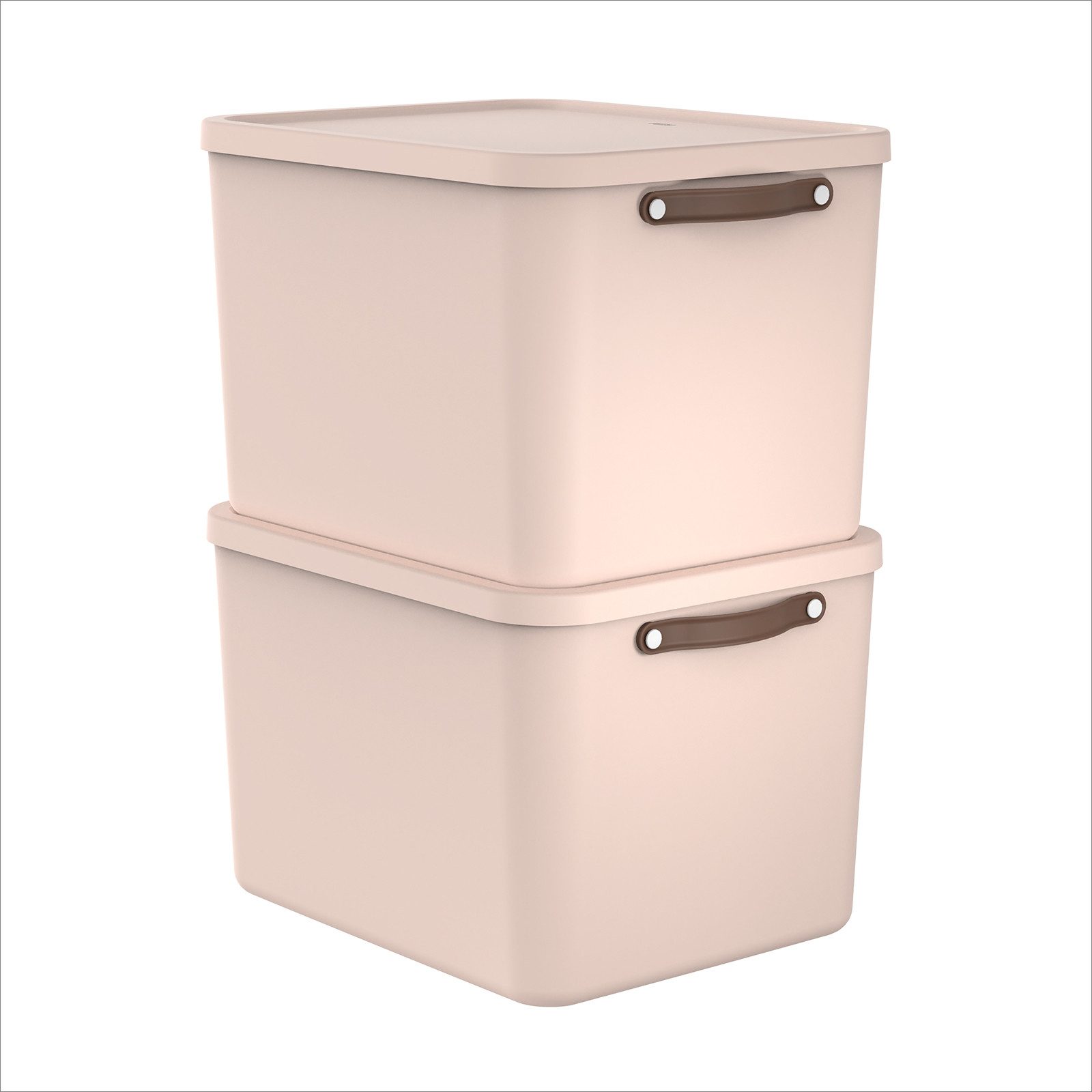 ROTHO Aufbewahrungsbox (Ordnungsboxen im Set, 2er-Set), große Lagerbox ideal für Kleidung, Decken und Haushaltsartikel