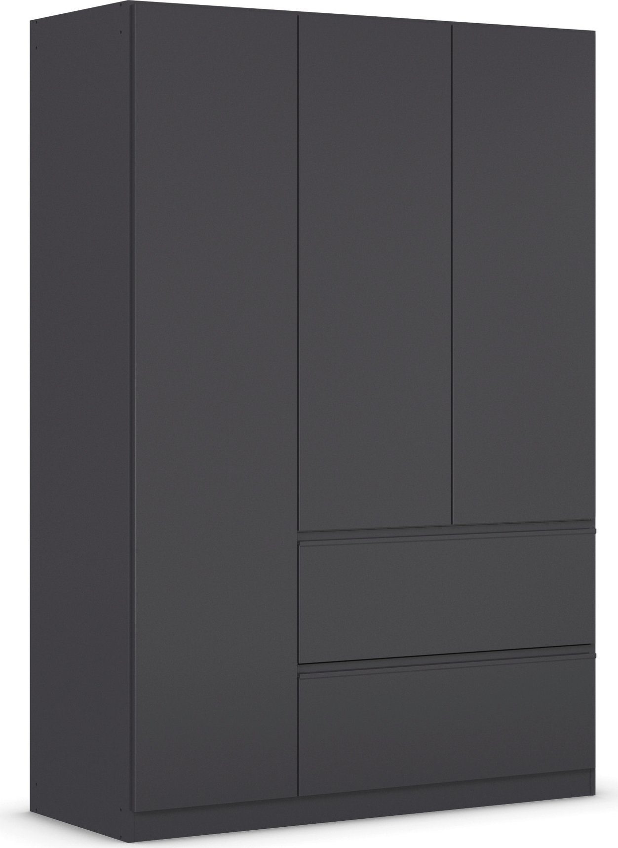 Funktion mit Drehtürenschrank mit grifflose Push-to-Open Front Costa rauch Schubkästen, Graumetallic