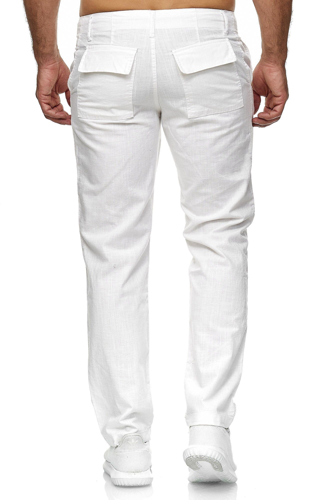 Reslad Leinenhose Reslad Herren bequeme Baumwollhose Leinenhose Optik Strandhose RS-3000 (1-tlg., Freizeithose) Strandhose im Leinen-Look mit Tunnelzug – Bild 5 von 5