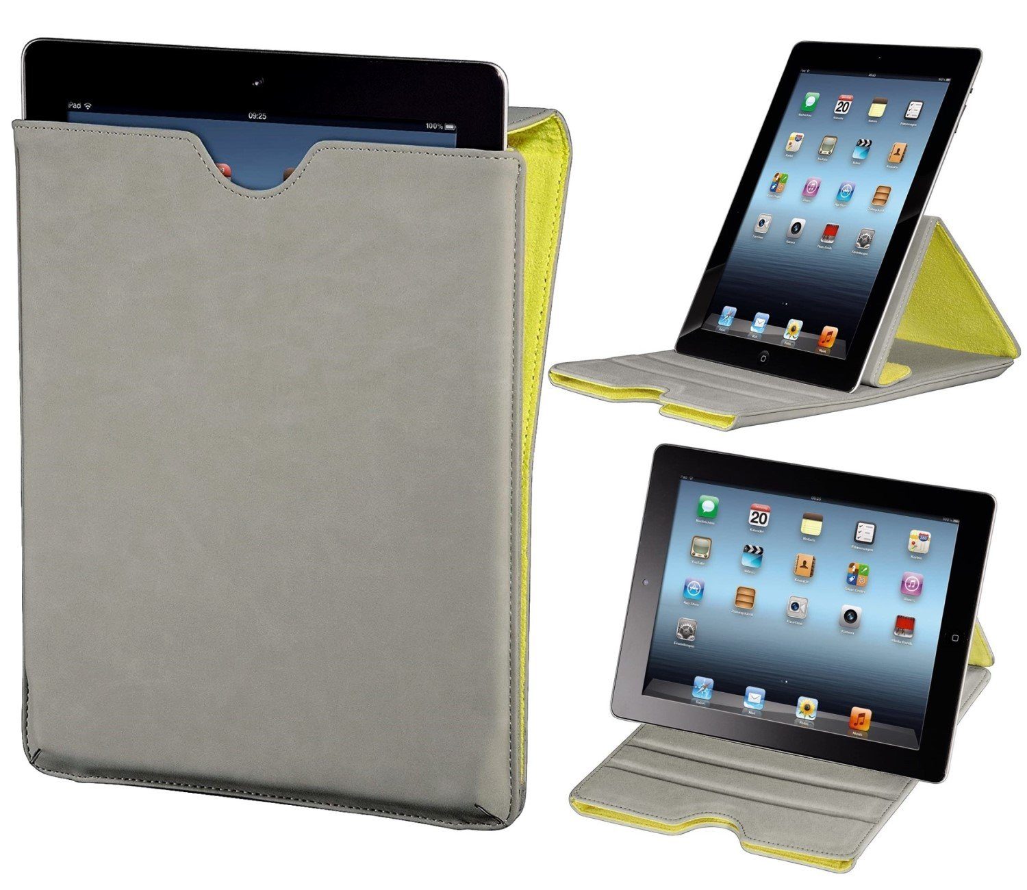 Hama Tablet-Hülle Tasche Ständer Cover Schutz-Hülle Case Grau, Klapp-Tasche für iPad Tablet PC 9,4" 9,7" 10" 10,1" 10,2" 10,4" 10,5"