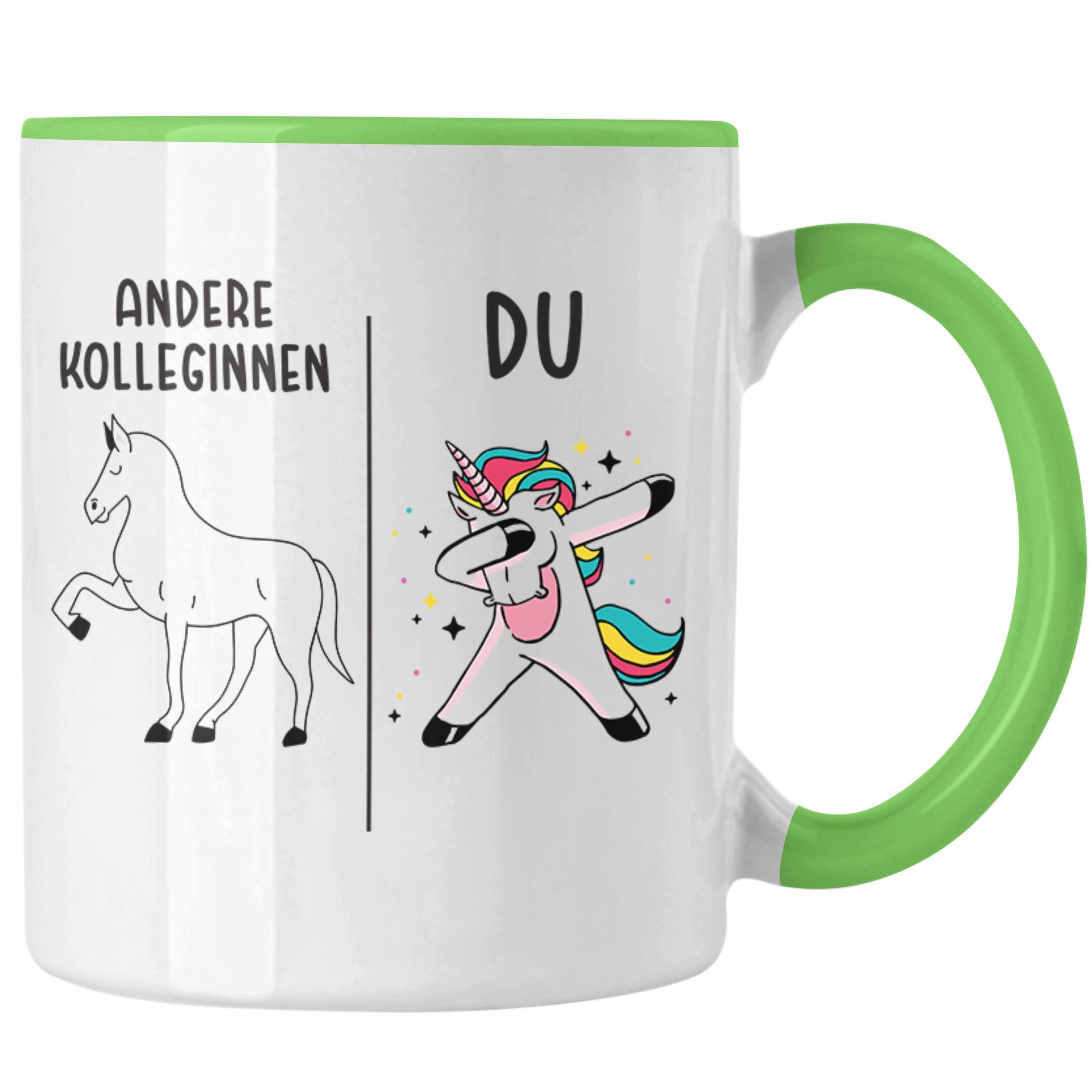 Geschenk Trendation Lieblingskollegin Beste Spruch Kollegin Lustig Geburtstag Grün - Tasse Trendation Tasse