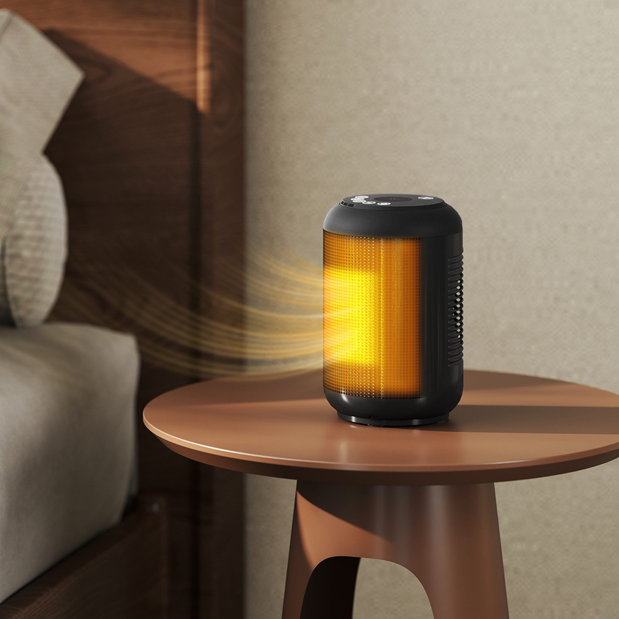 HOMCOM Тепловентиляторы 1500 W Heizgerät mit 3 Modi 24-Stunden-Timer einstellbarem Thermostat, 1500 W, mit Oszillation, Kipp- und Überhitzungsschutz, LED Anzeige, Schwarz