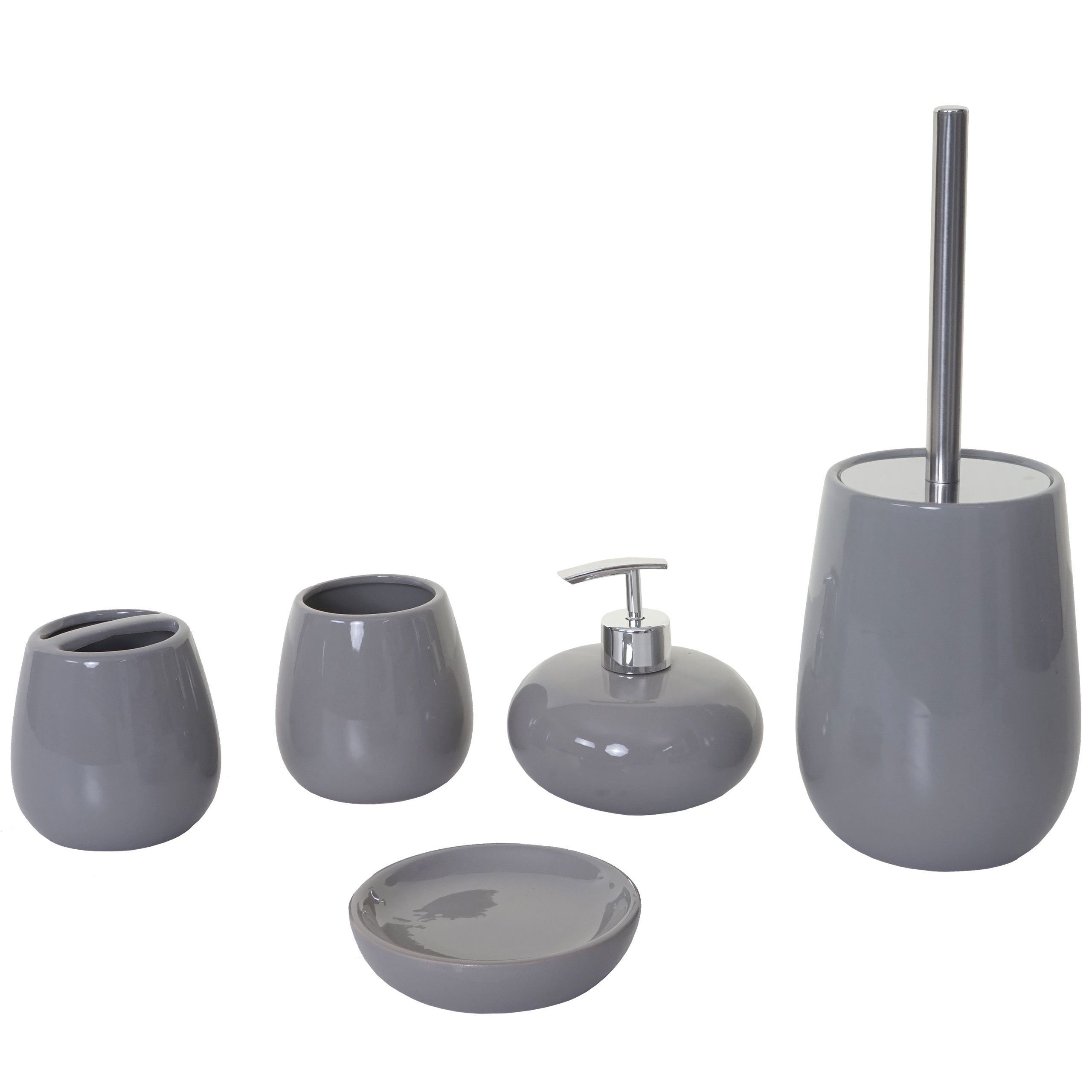 MCW Seifenspender MCW-C72, (Set, 5-tlg), Keramik, 5-teiliges Set, wechselbarer Bürstenkopf, austauschbarer Seifenspender