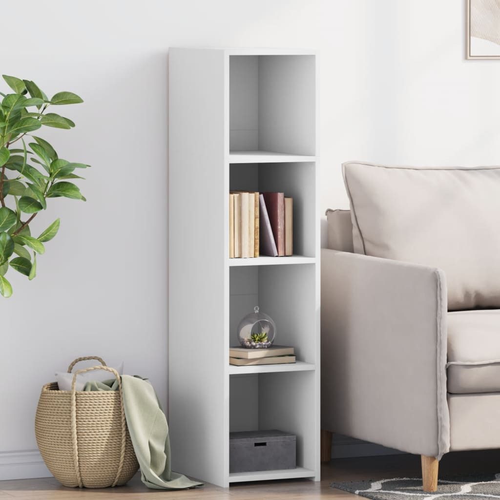 furnicato Highboard Weiß 30x41x124 cm Holzwerkstoff (1 St), Stabiler Beistellschrank mit viel Stauraum für dein Zuhause