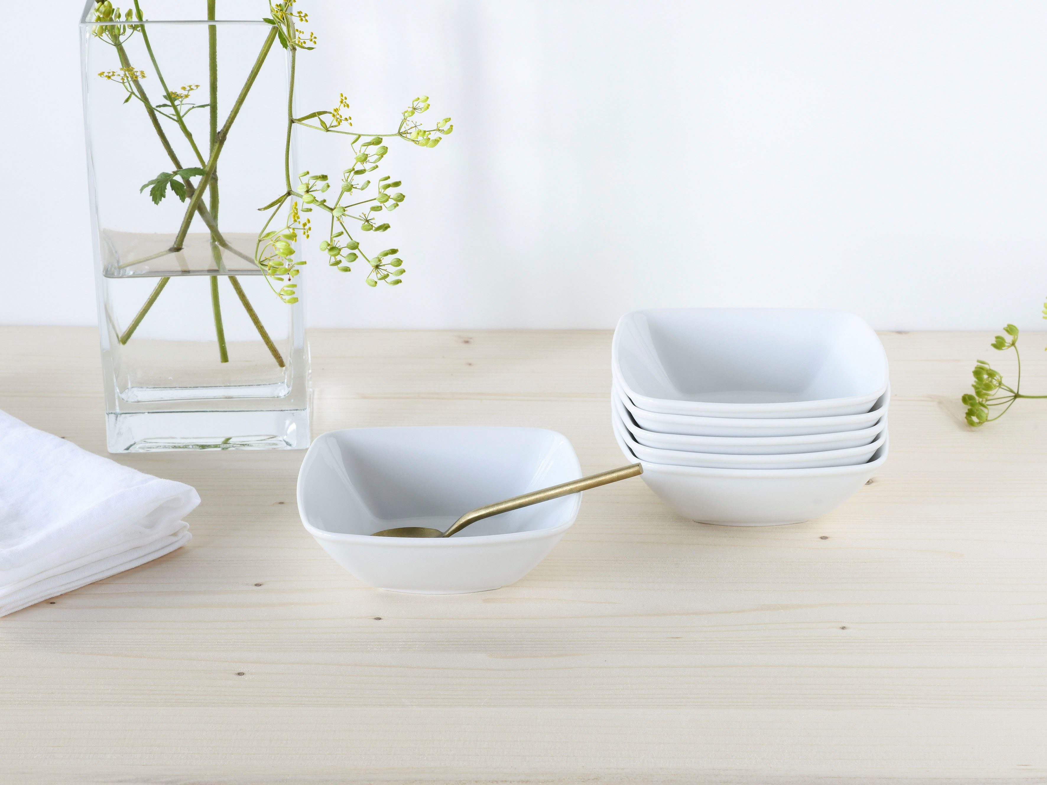 CreaTable Müslischale Victoria Weiss, Porzellan, (Set, 6-tlg), Made in Europe