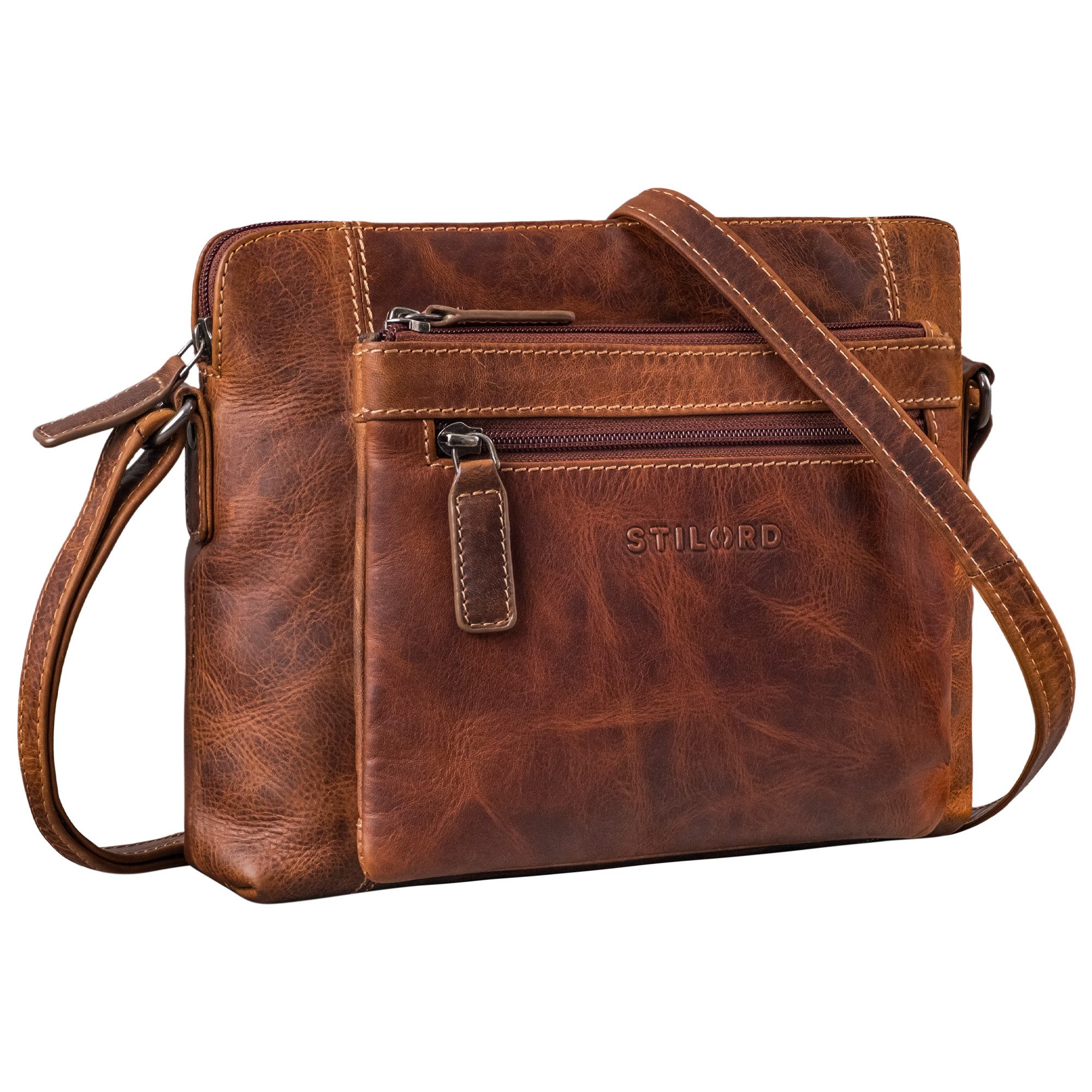Handtasche “Verdelio” Moderne Damen Umhängetasche Leder Klein - Tablet 10 Zoll