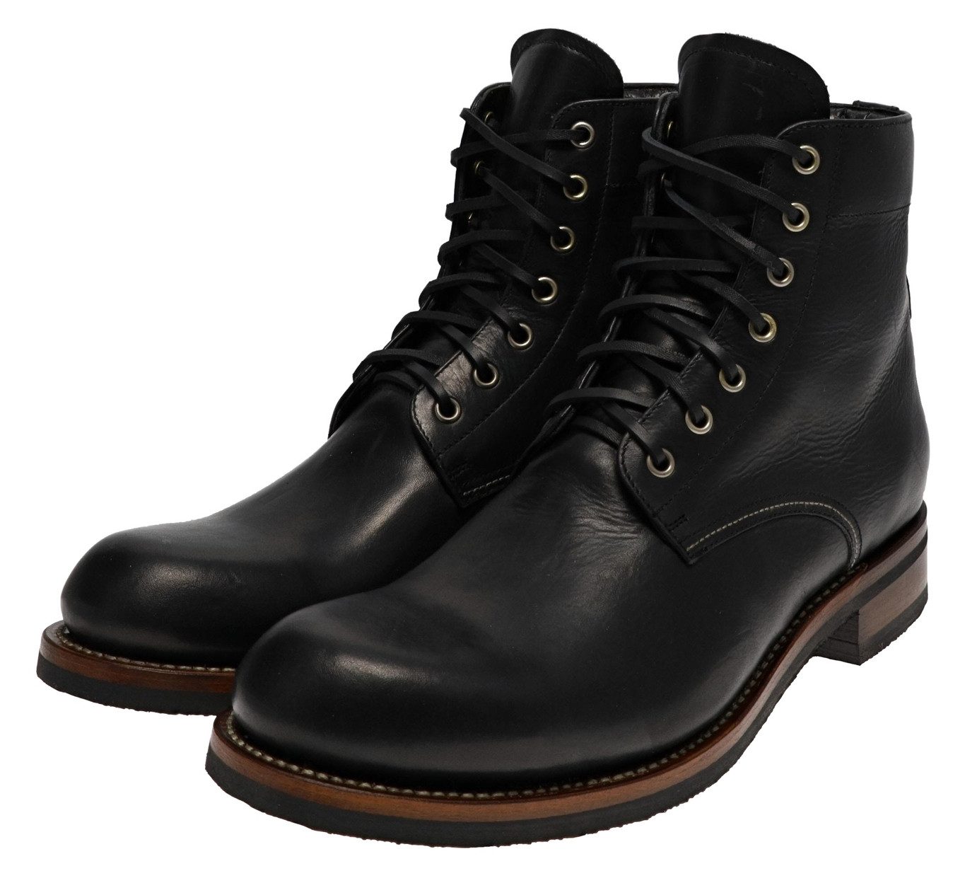 Sendra Boots 17324 Negro Herren Schnürstiefel Schwarz Stiefelette