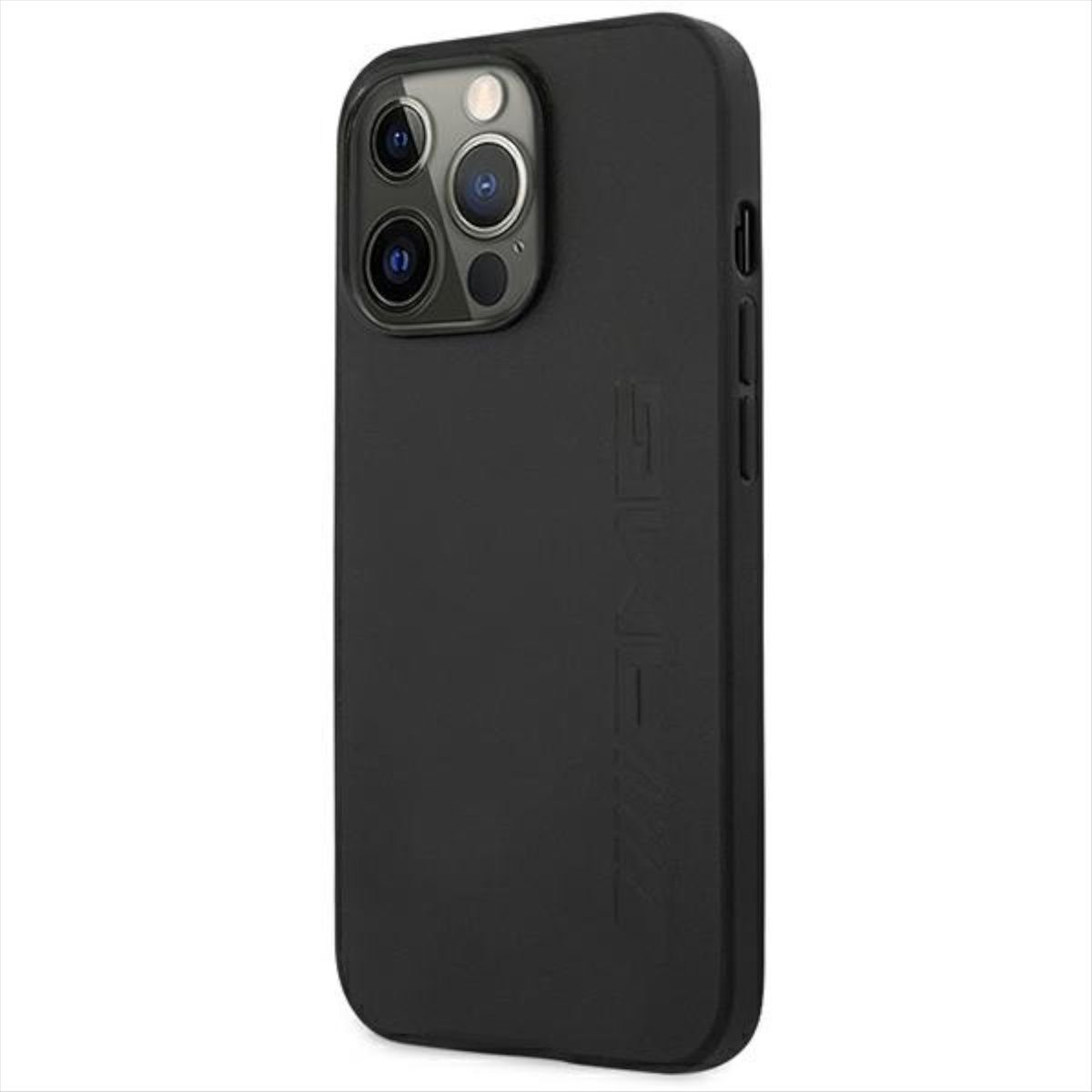 Mercedes Smartphone-Hülle AMG Apple iPhone 14 Pro Max Schutzhülle Leather Hot Stamped Schwarz