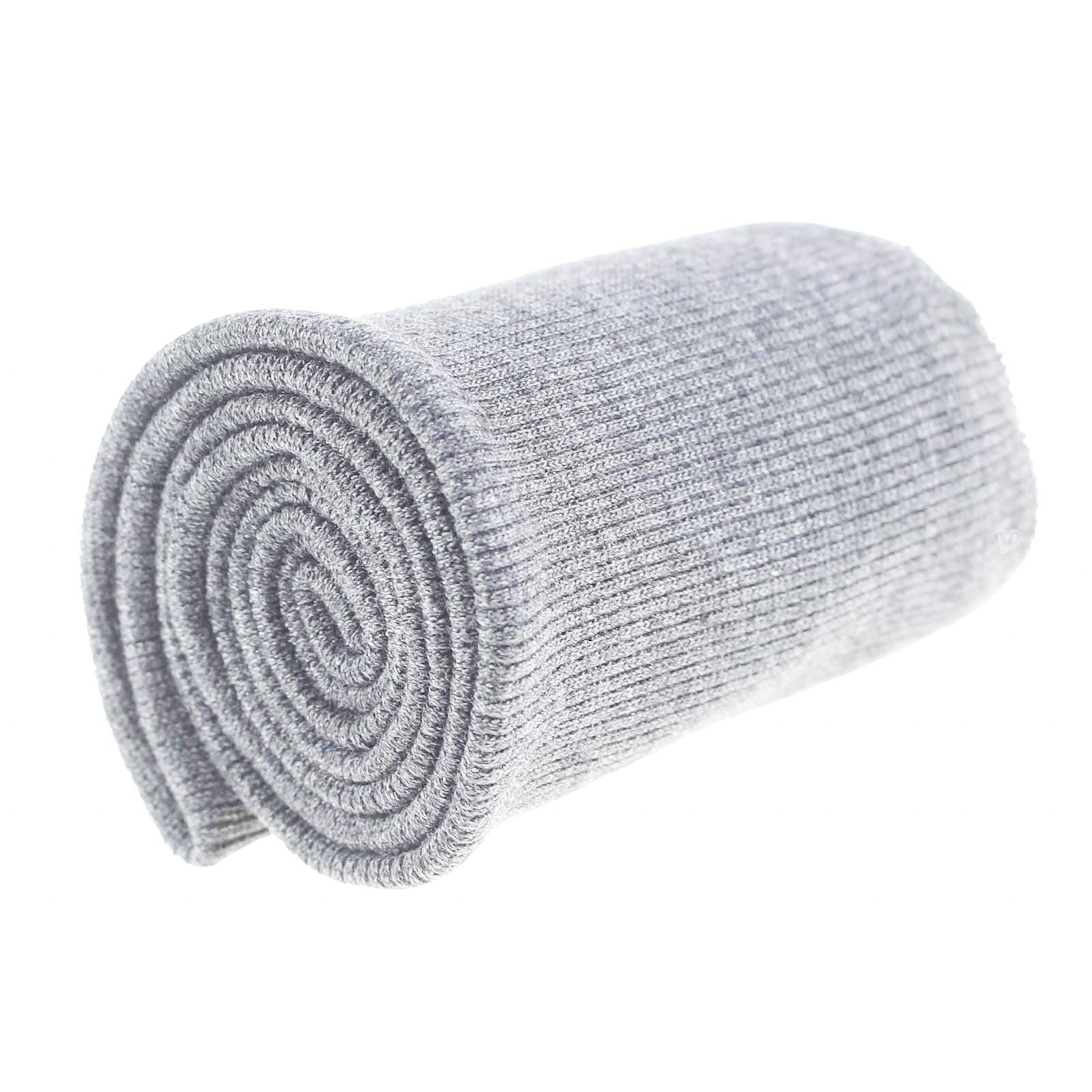 maDDma Stoff 16x80cm Strickbündchen elastisch, gerippt, hellgrau melange