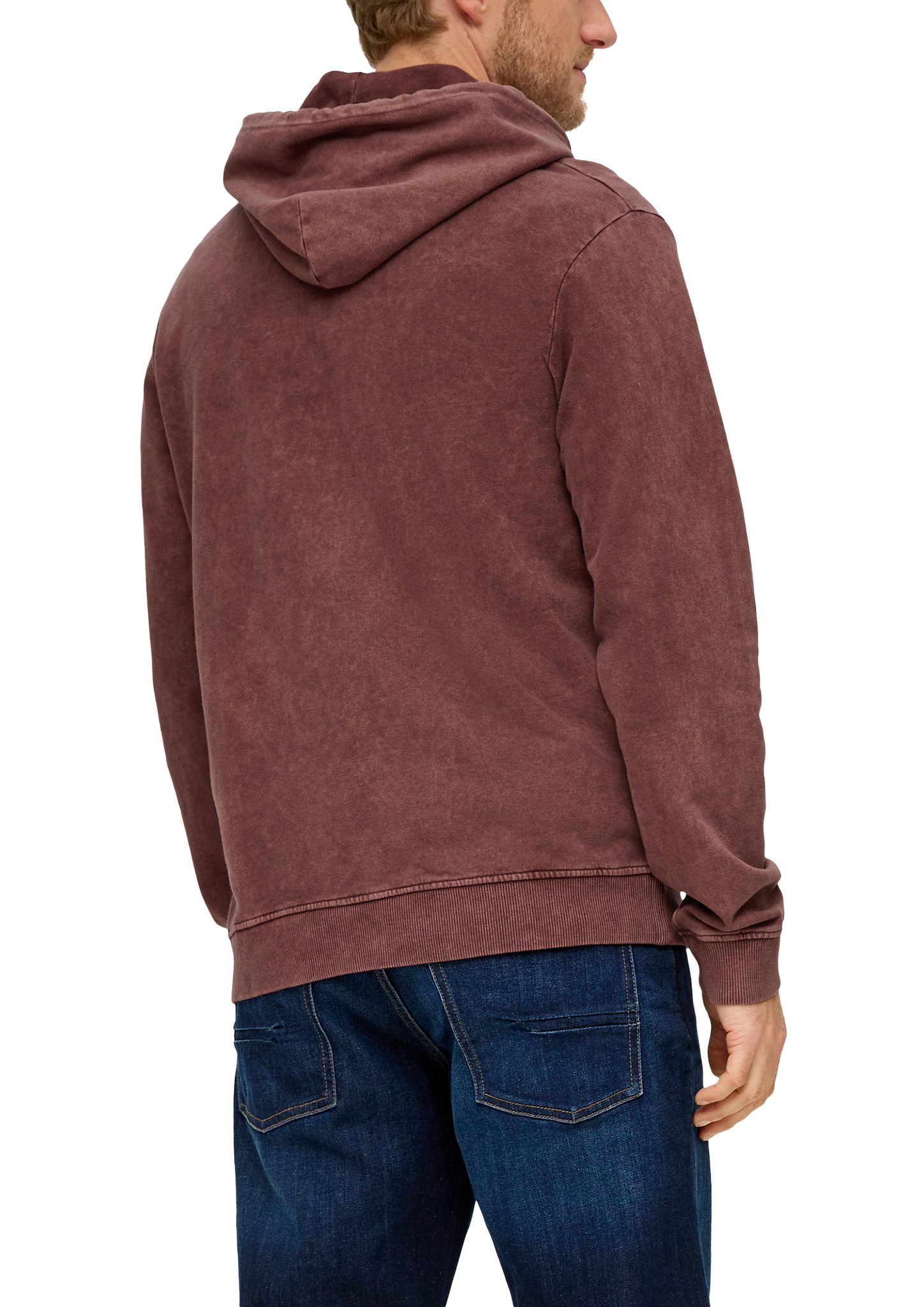 s.Oliver Sweatshirt Kapuzensweatshirt aus lila Baumwolle