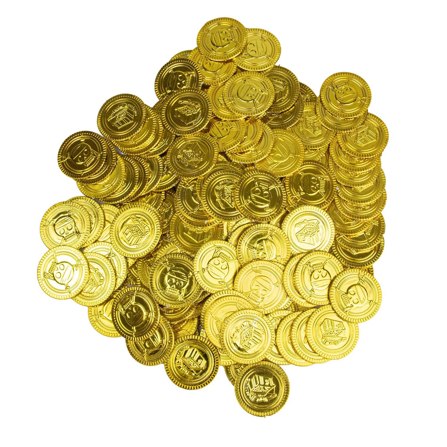 Unique Industries Inc. Kostüm 144 Goldmünzen Spielgeld - Piratenschatz – Bild 2 von 5