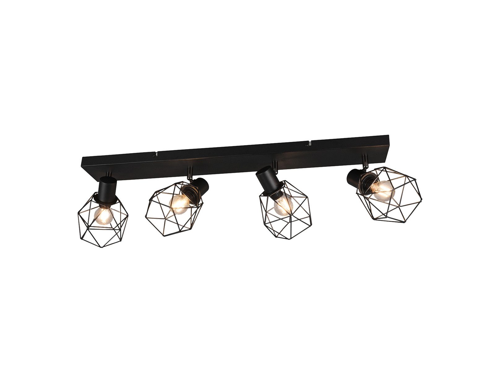 meineWunschleuchte Deckenstrahler E14 Gitter-Lampenschirme, Breite 70cm, ohne Leuchtmittel, Industrial Deckenlampe 4-flammig, innen Strahler schwenkbar