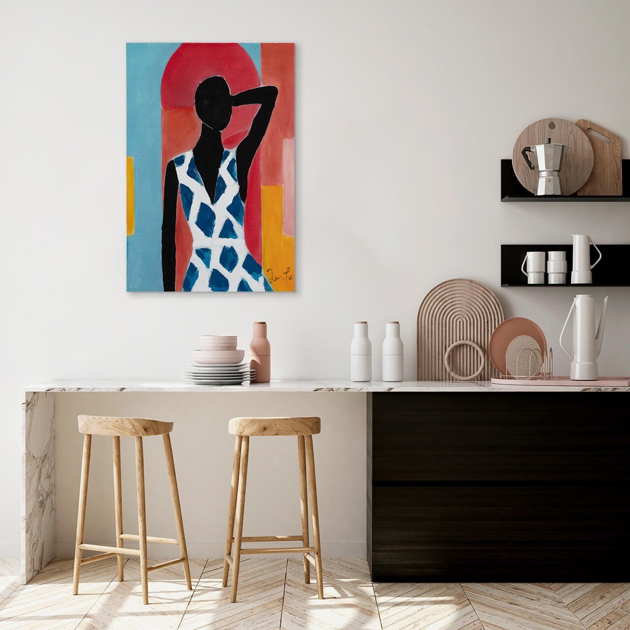 KUNSTLOFT Gemälde Colourful Day 60x90 cm, Leinwandbild 100% HANDGEMALT Wandbild Wohnzimmer