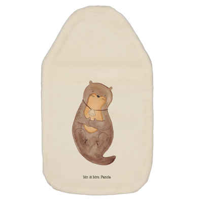 Mr. & Mrs. Panda Wärmflasche Otter Muschel - Weiß - Geschenk, Wärmflaschenbezug, niedlich, Fischot, (1-tlg), Hautfreundlich