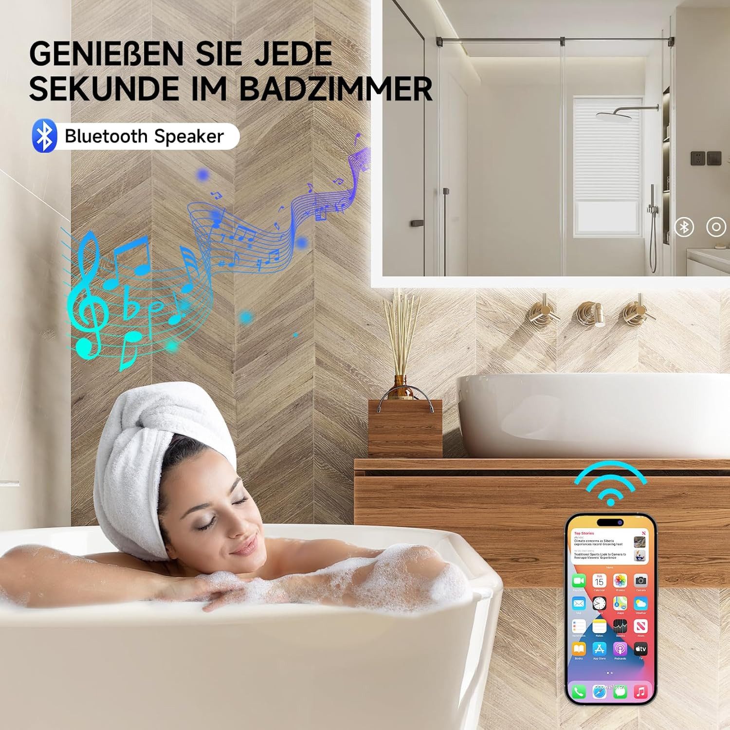 YOLEO Badspiegel LED Badezimmerspiegel Spiegel Wandspiegel günstig online kaufen