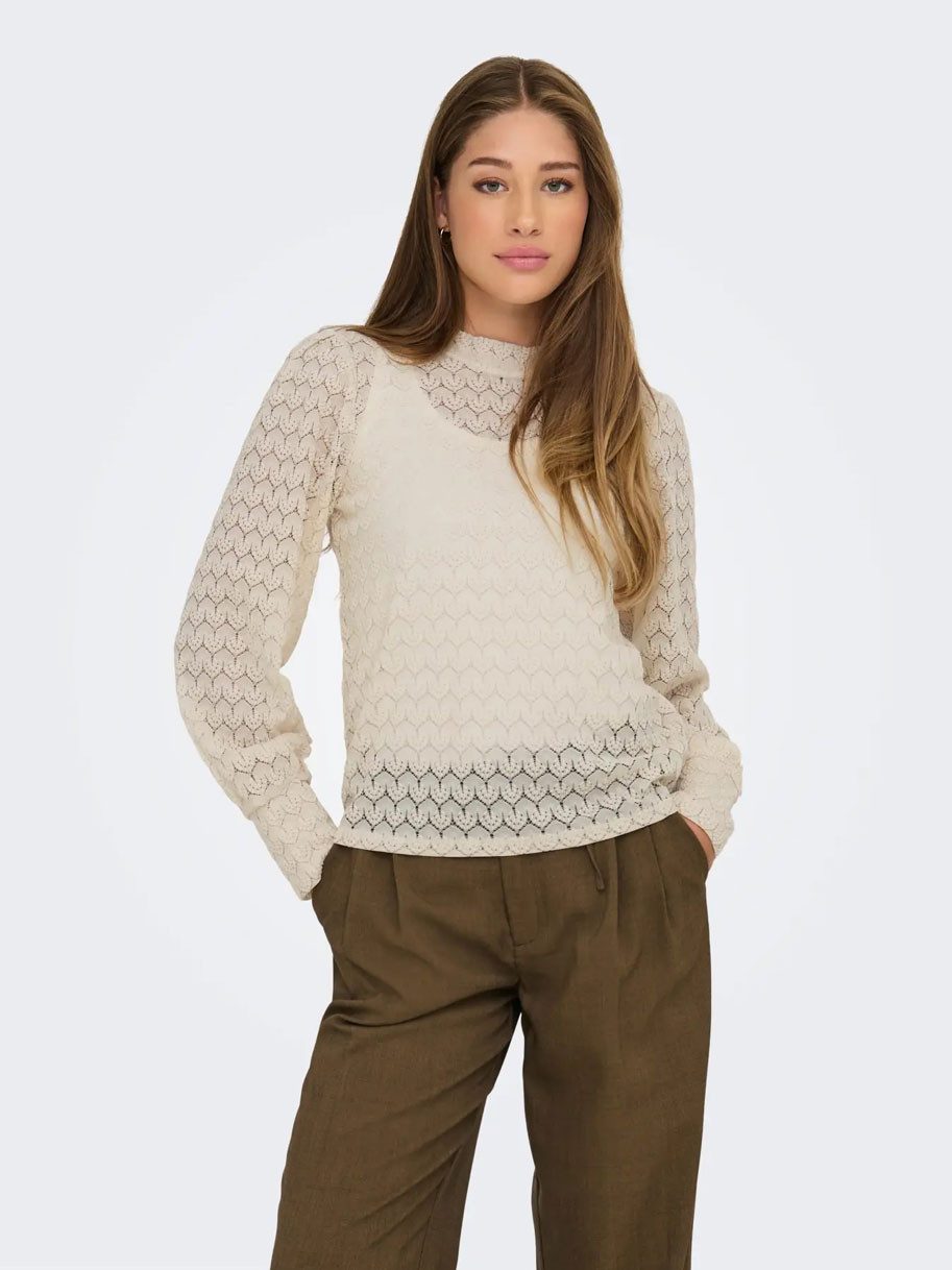 JDY Spitzenbluse AVERY (1-tlg., Set) mit Knopfleiste hinten im 2er Sparpack