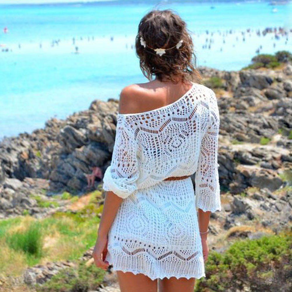 Alster Herz Strandkleid »Gehäkelte Strand-Tunika für den Strand,  Strandkleid in Weiß, Einheitsgröße« online kaufen | OTTO