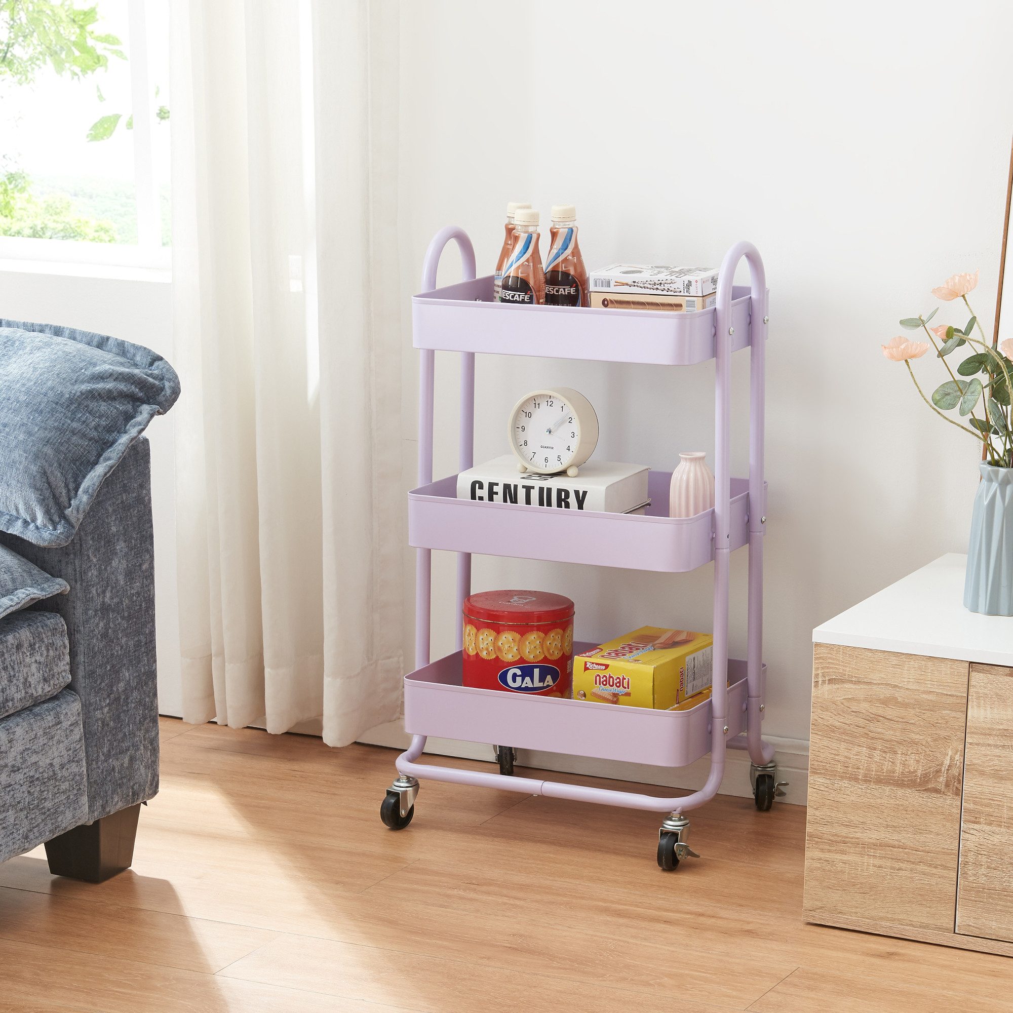 en.casa Küchenwagen, »Pyhäntä« Stahl mit 3 günstig online kaufen