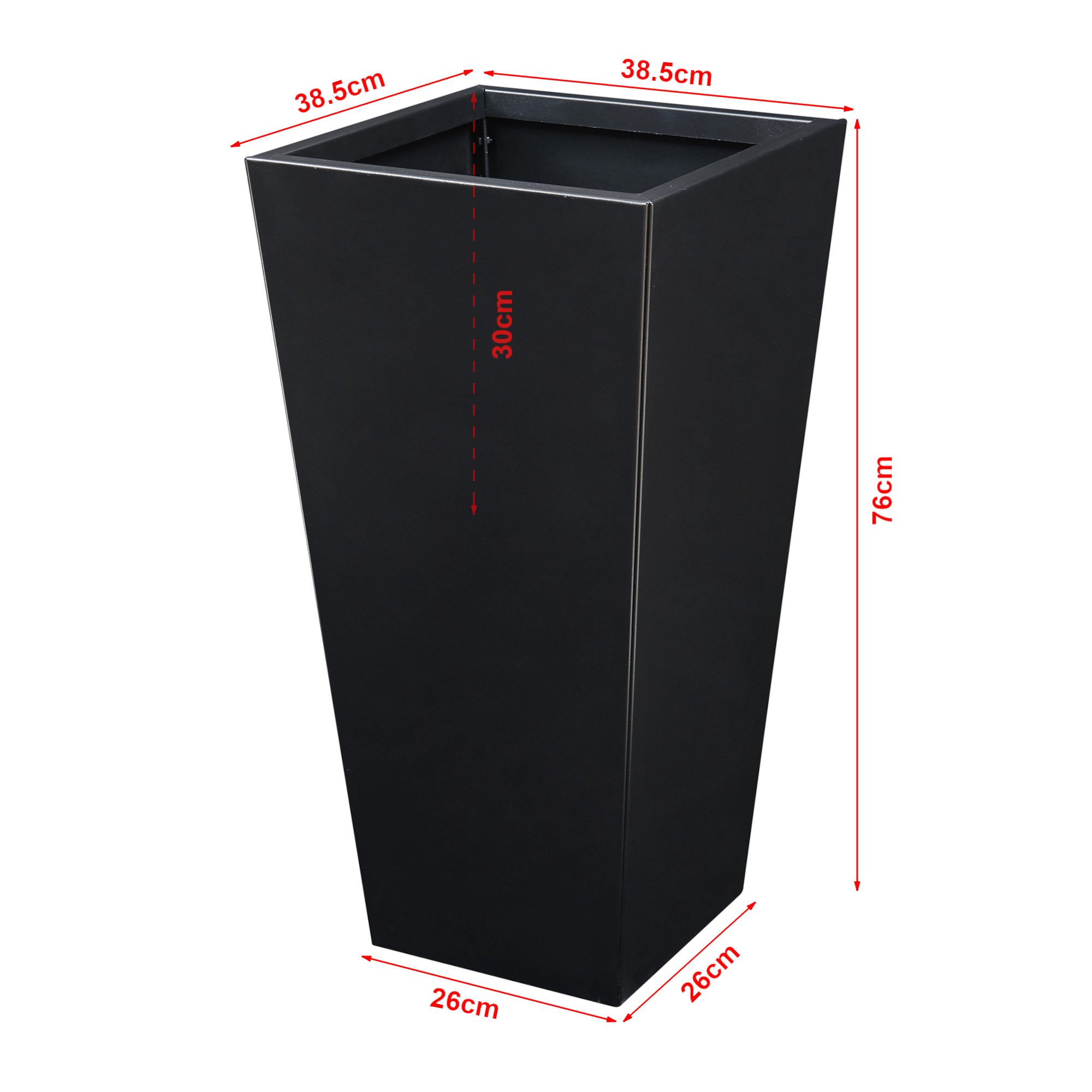 casa.pro Pflanzkübel, »Vaargel« Blumenkasten 76x39x39 cm verzinkter Stahl Schwarz