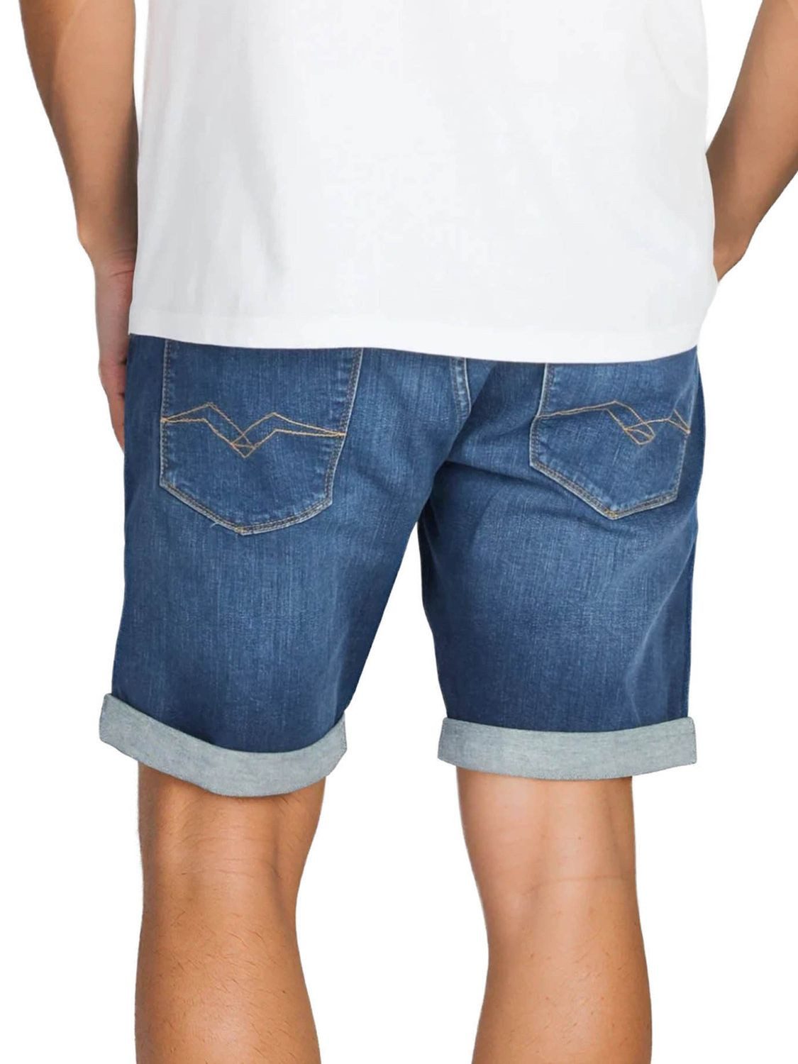 Replay Jeansshorts Herren Shorts New Ambass Slim Fit Bermudashorts mit Stretch
