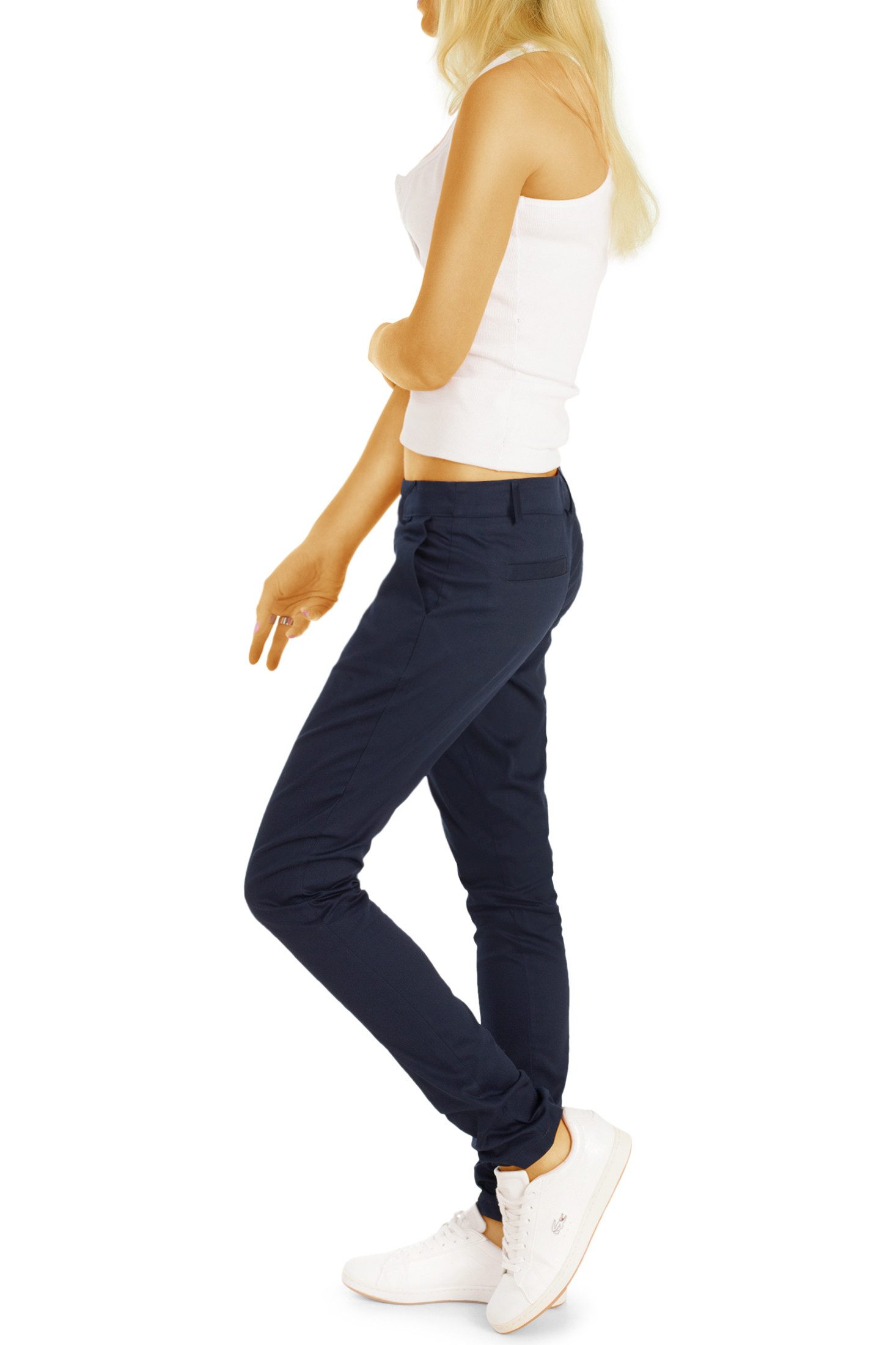 be styled Stoffhose Röhrige Damenhosen, slim fit Hüfthosen Chinohosen - Damen - h15a