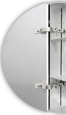 Talos Badezimmerspiegelschrank Ø: 60 cm, LED-Beleuchtung, aus Aluminium und Echtglas, IP24