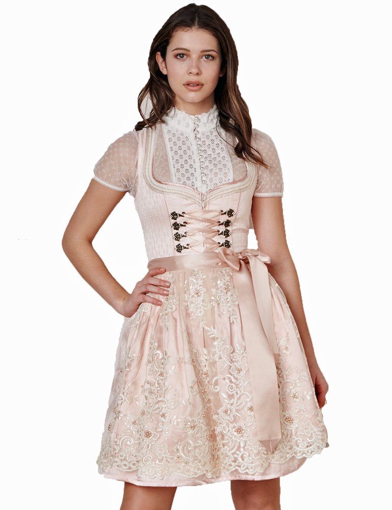 Krüger Madl Dirndl 'Junia' Spitzenschürze 411965, Rosé - 50cm