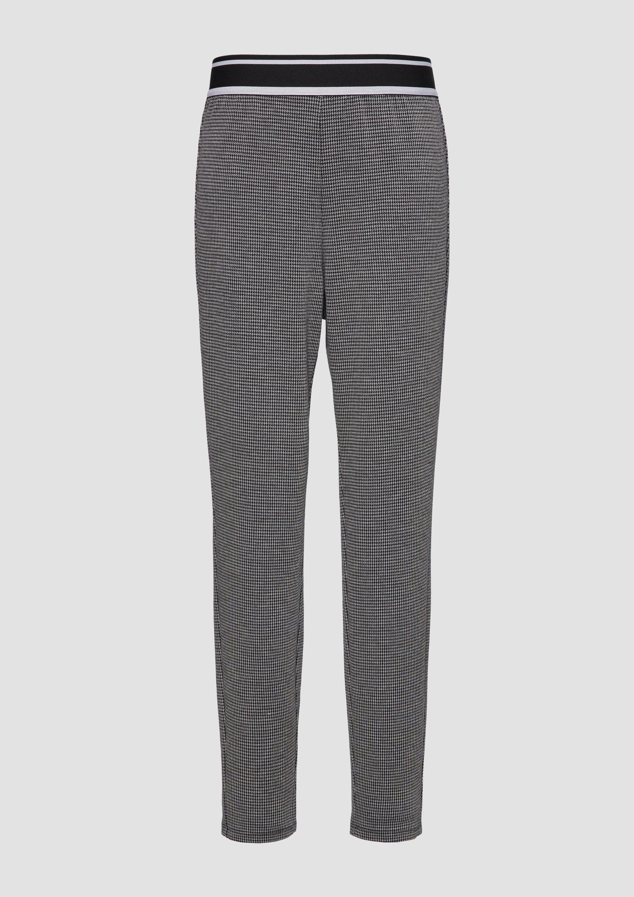 s.Oliver Chinos Hose Komfortable Leggings mit Hahnentrittmuster