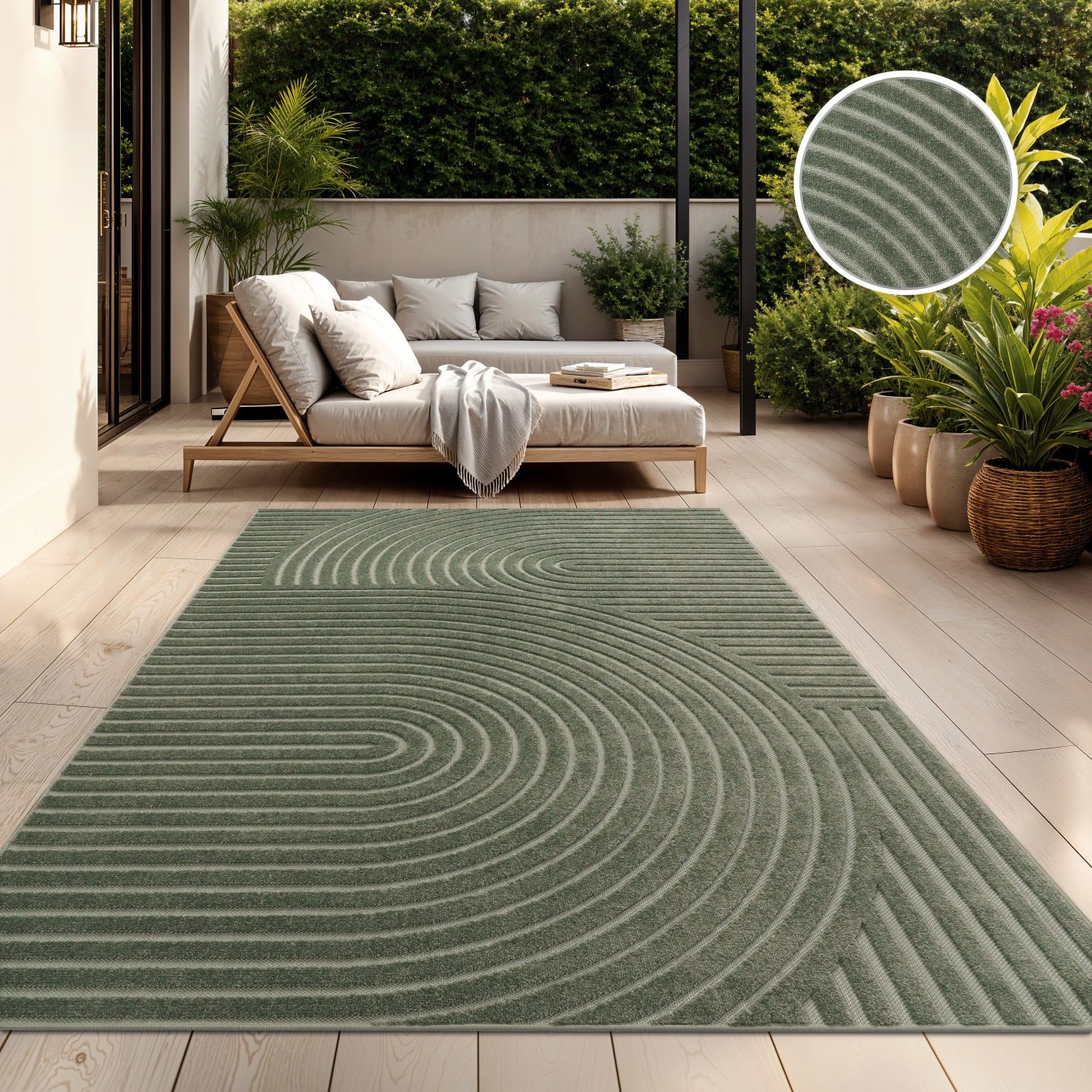 TT Home Teppich Diele, Esszimmer, Flur, Küche, Wohnzimmer, Außenbereich, Rechteckig, Höhe: 10 mm, In-& Outdoorteppich Wetterfest Balkon Schlafzimmer