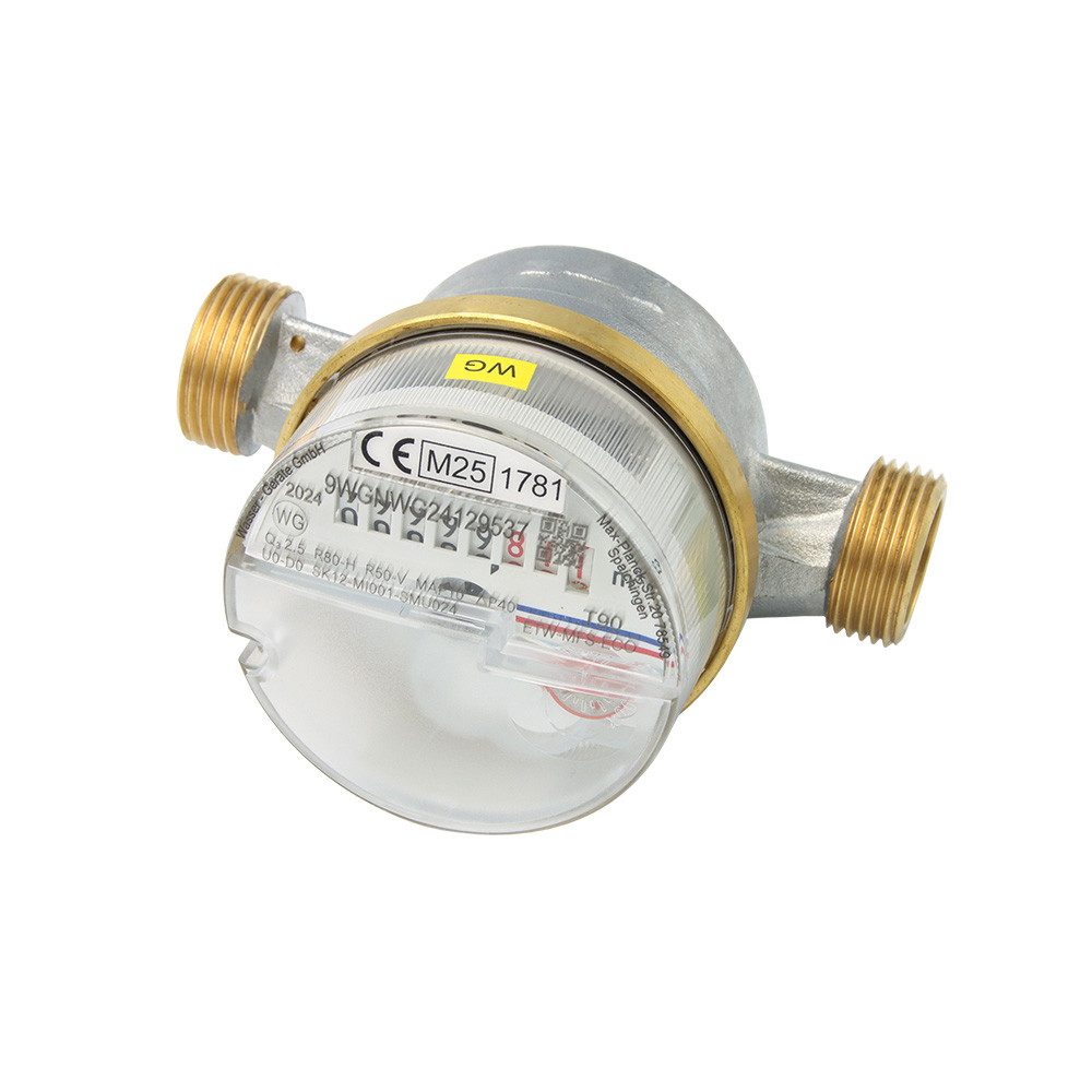 Wassergeräte Kaltwasserzähler Wohnungswasserzähler ECO TWO in One, 1/2", 110mm Warm- und Kaltwasser