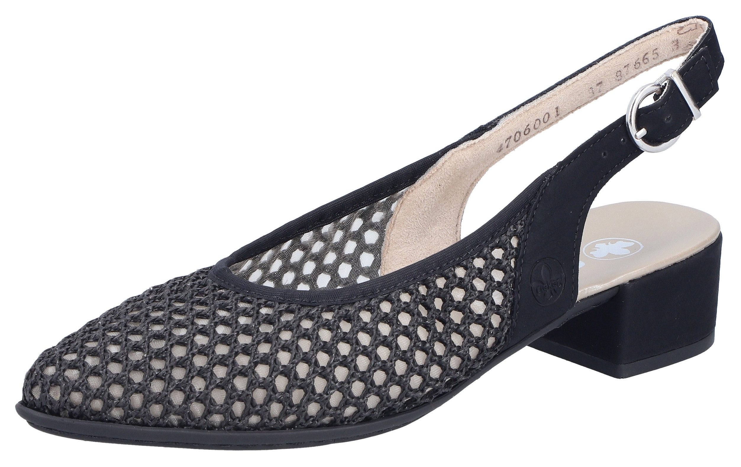 Rieker Slingsandale Sommerschuh, Festtagsschuh, Blockabsatz, mit Riemchen