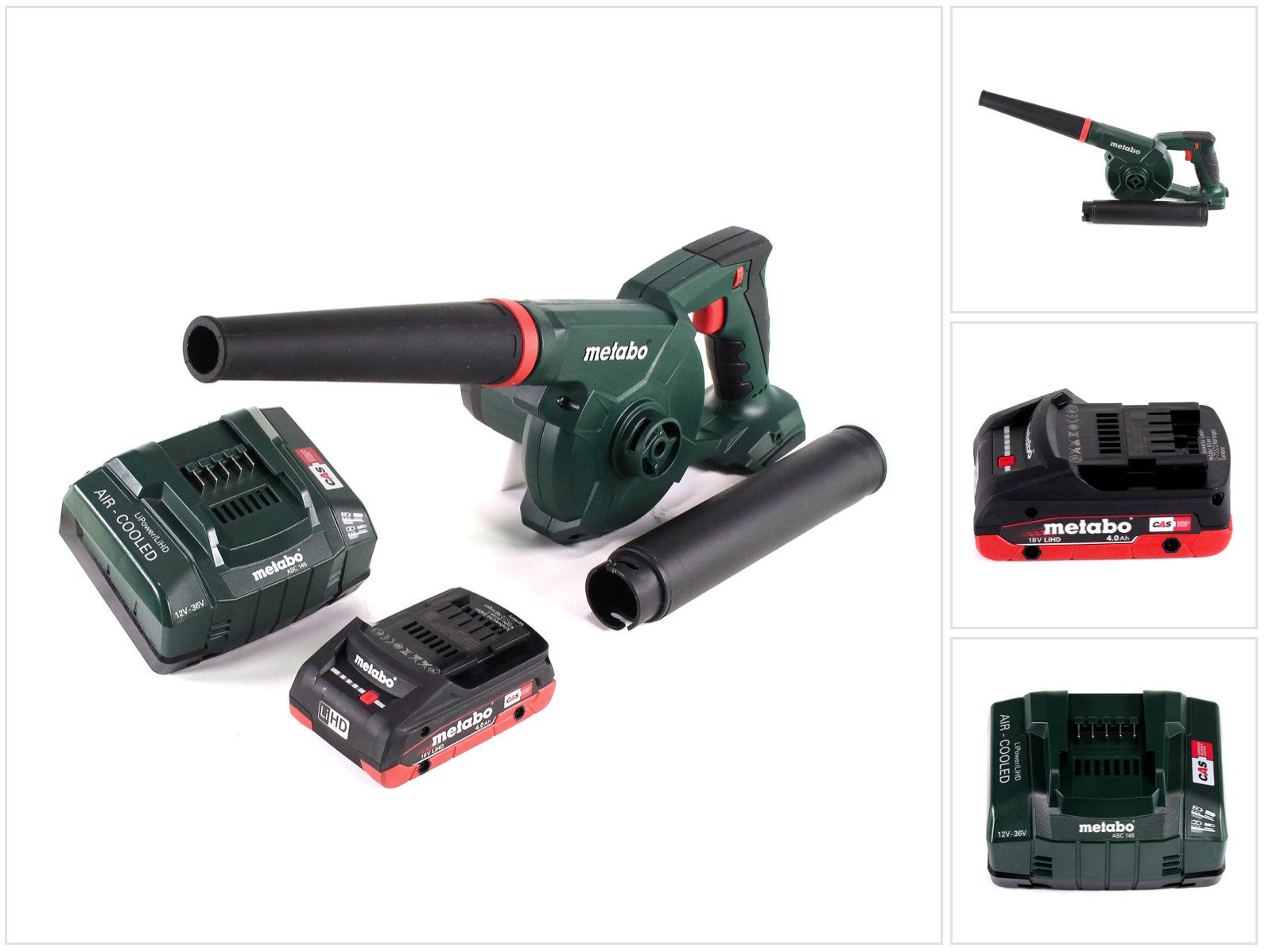 metabo Akku-Laubbläser AG 18 Akku Gebläse 18 V + 1x LiHD Akku 4,0 Ah + Ladegerät