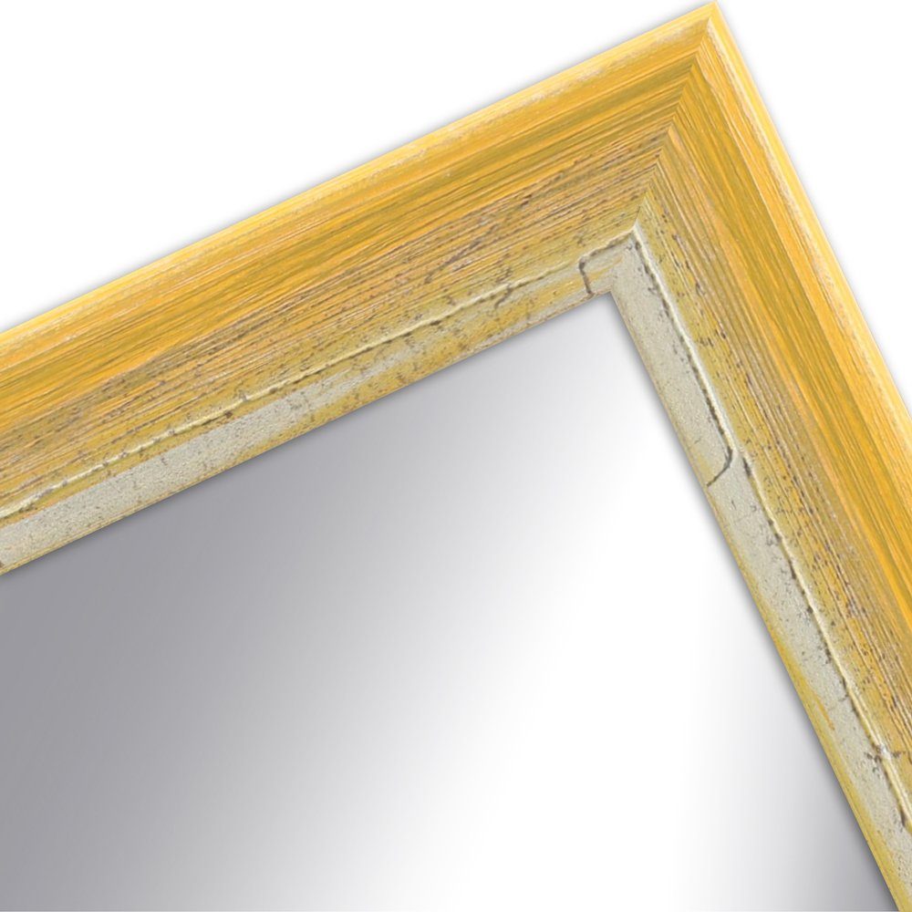 WANDStyle Wandspiegel H640, Vintage Spiegel Gelb 46x56 cm, Wandspiegel, Ganzkörperspiegel Groß