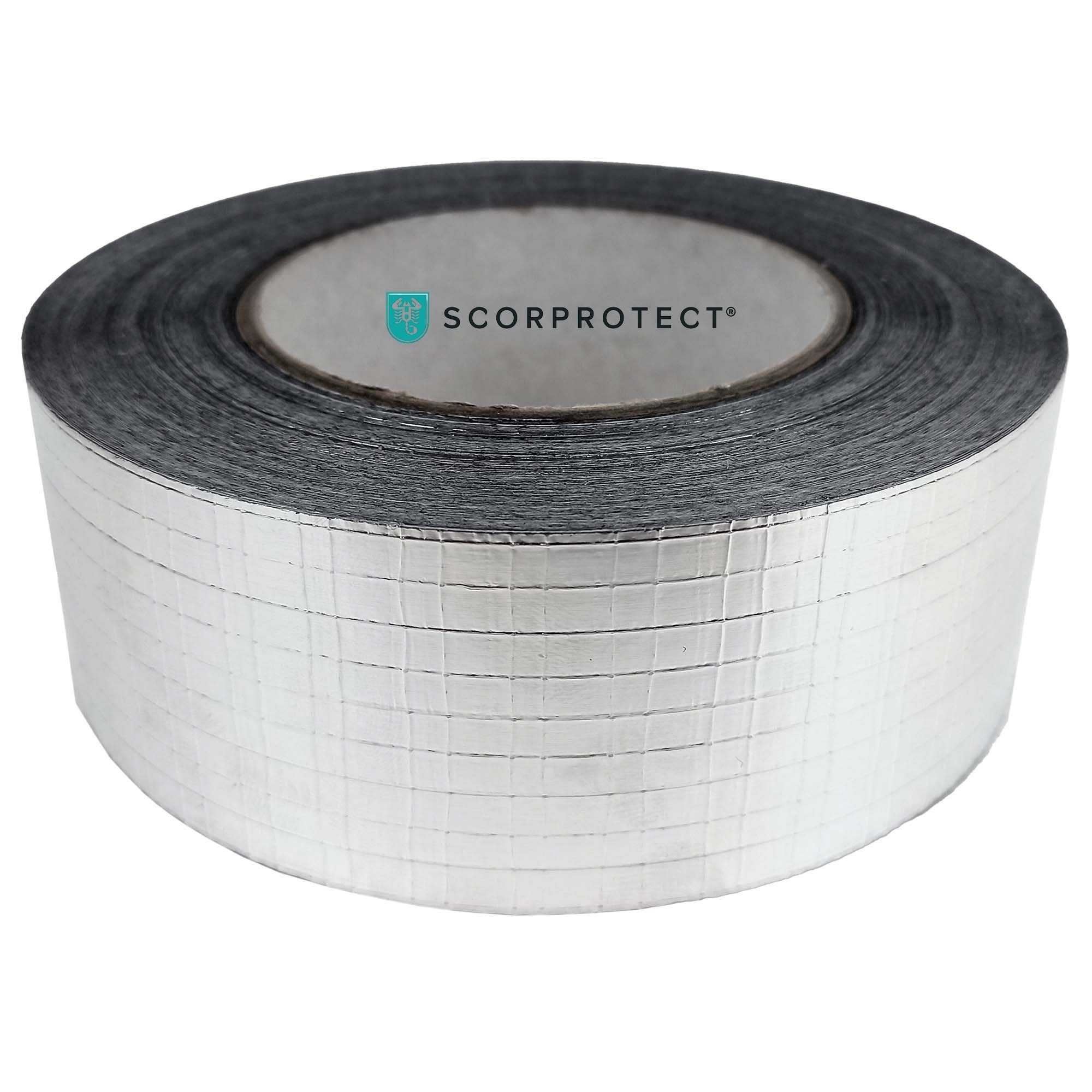 Scorprotect® Steinwolle Alu Klebeband mit Glasgelege für Rohrisolierung Lamellenmatten alukasc