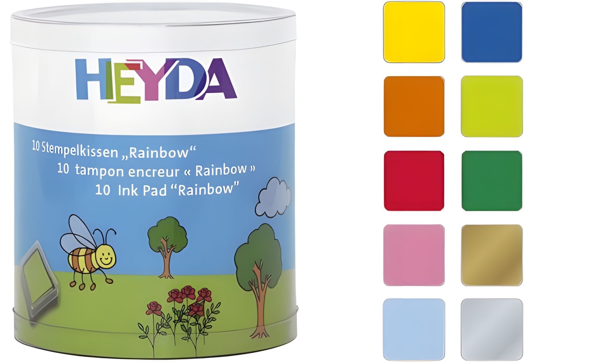 Heyda Stempel Stempelkissen 10ST sort. HEYDA 20-4888470 3x3cm Rainbow