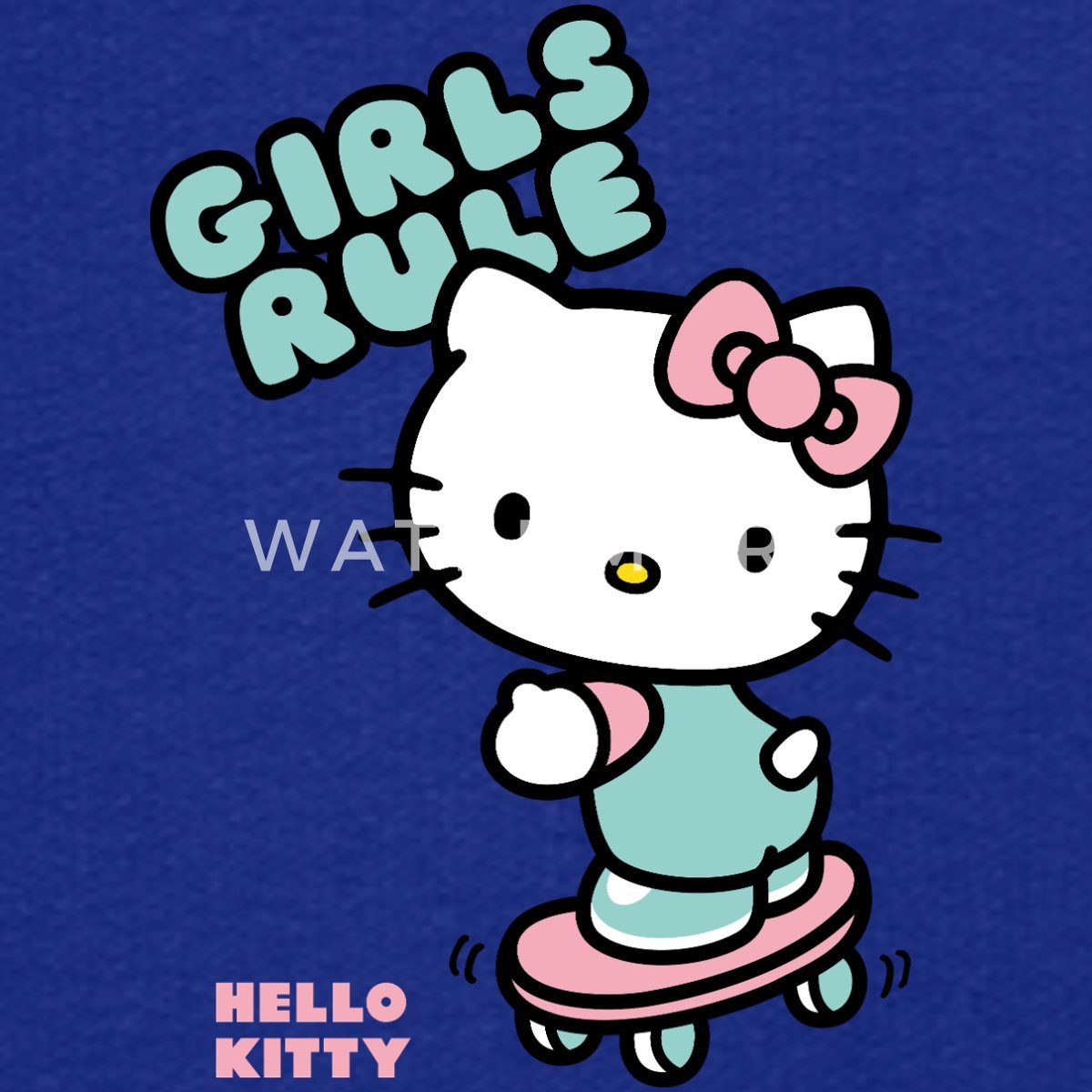 Spreadshirt Hoodie Hello Kitty Auf Skateboard Girls Rule Kinder Premium Hoodie (1-tlg)