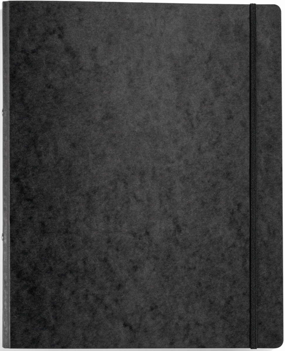 PAGNA Präsentationsordner Ringbuch A4 Gummizug schwarz Pressspan 2 Ringe 16mm