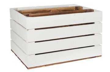 CHICCIE Holzkiste 2x Langes Regal Geflammt Weiß 50x40x30cm Kiste (1 St)