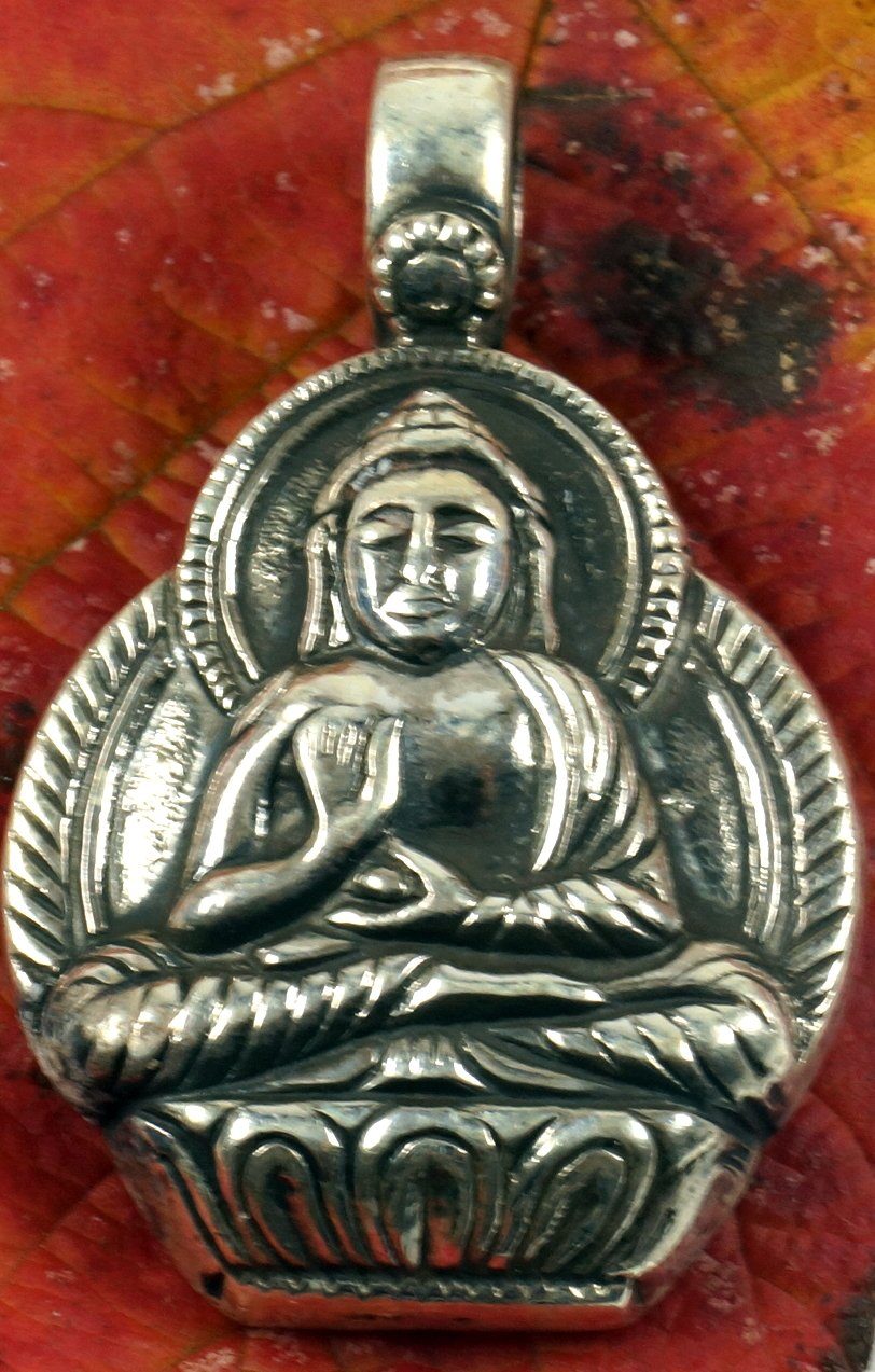 Guru-Shop Buddha 2 - Talisman Modell Silber Kettenanhänger Anhänger