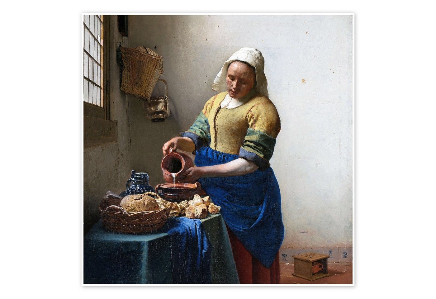 Posterlounge Wandbild Das Milchmädchen, Jan Vermeer, erhältlich als Poster, Leinwandbild, Wandsticker oder Acrylglasbild