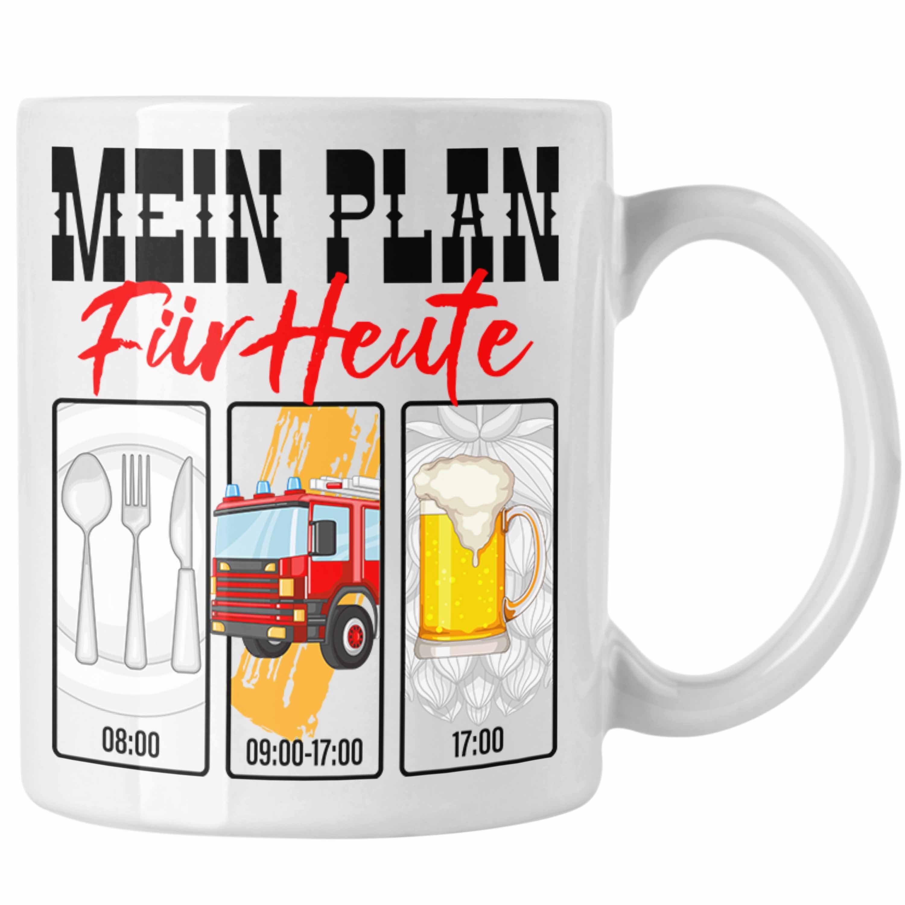 Trendation Tasse Trendation - Feuerwehr Tasse Lustiges Geschenk für Feuerwehrmann Grafi Weiss