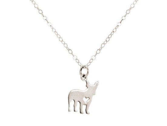 Gemshine Kette mit Anhänger »Mops French Bulldogg 925 Silber«, Made in Spain