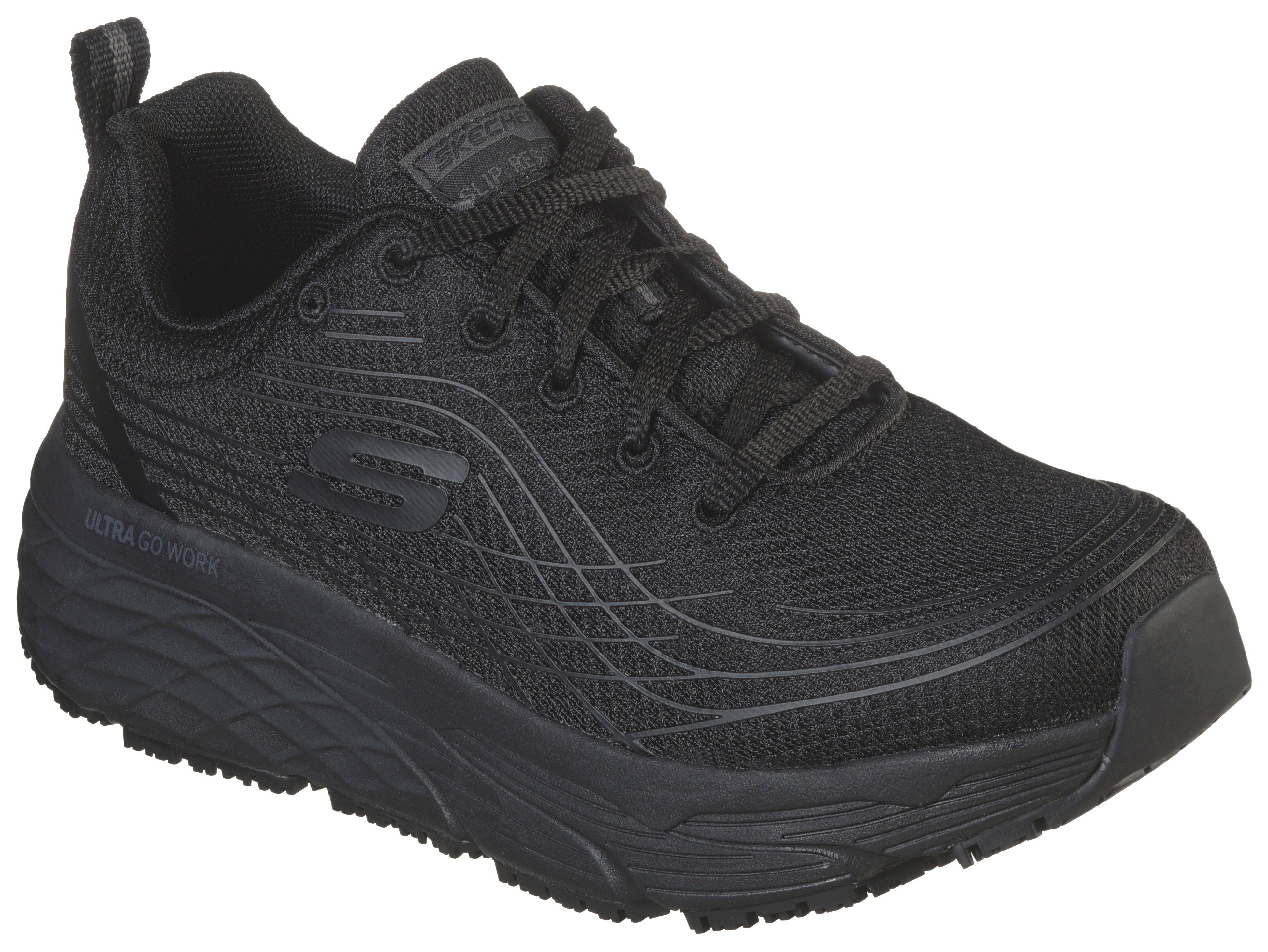 Skechers MAX CUSHIONING ELITE SR Berufsschuh Schnürschuh für Gastronomie,Pflege für Maschinenwäsche geeignet