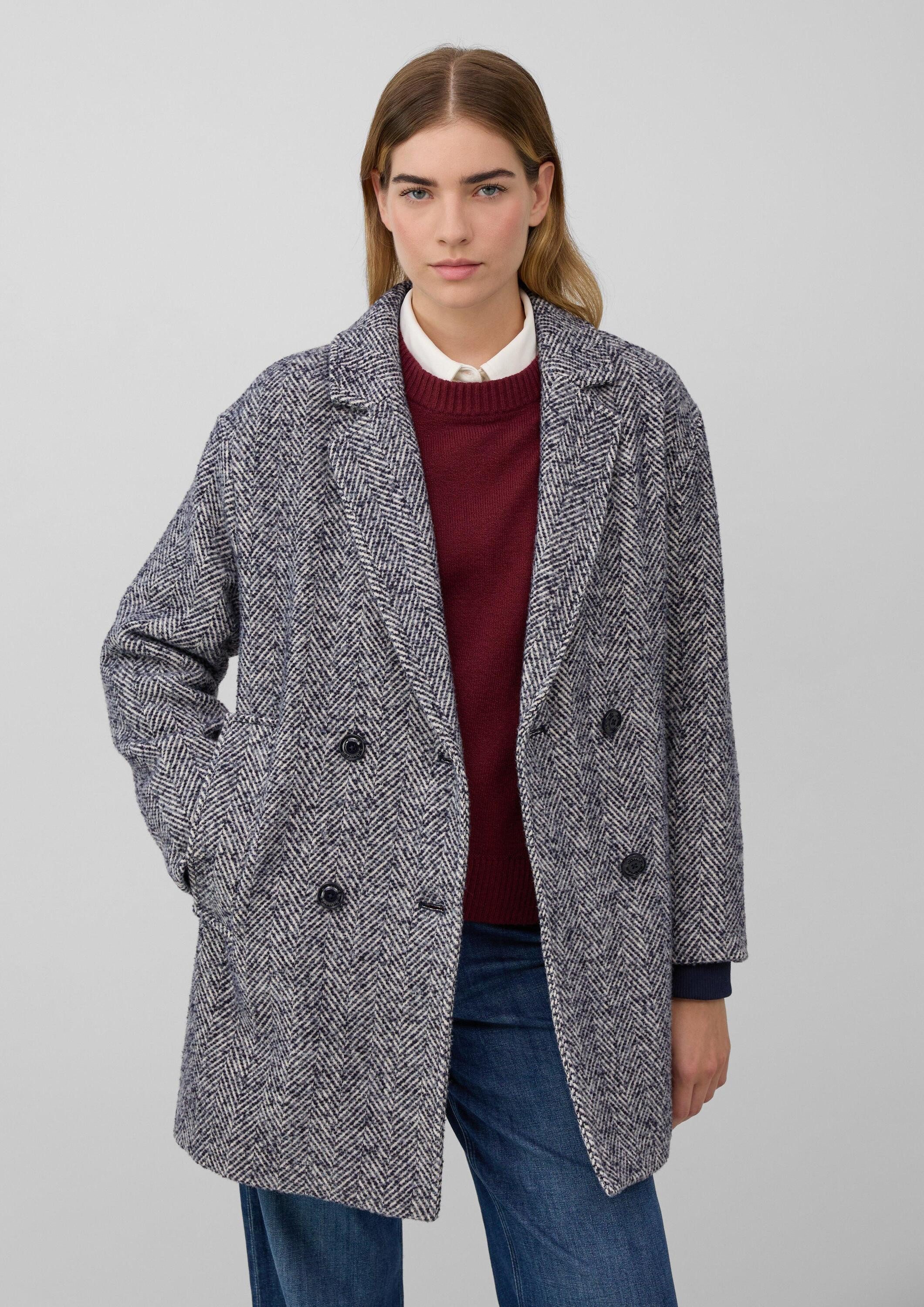 s.Oliver Funktionsmantel Outdoor-Mantel Wollmixmantel mit Reverskragen und günstig online kaufen