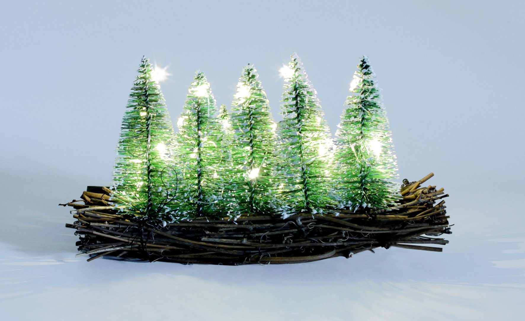Spetebo Dekoobjekt LED Deko Wald - 25 x 14 cm - warm weiß beleuchtet, Klein günstig online kaufen