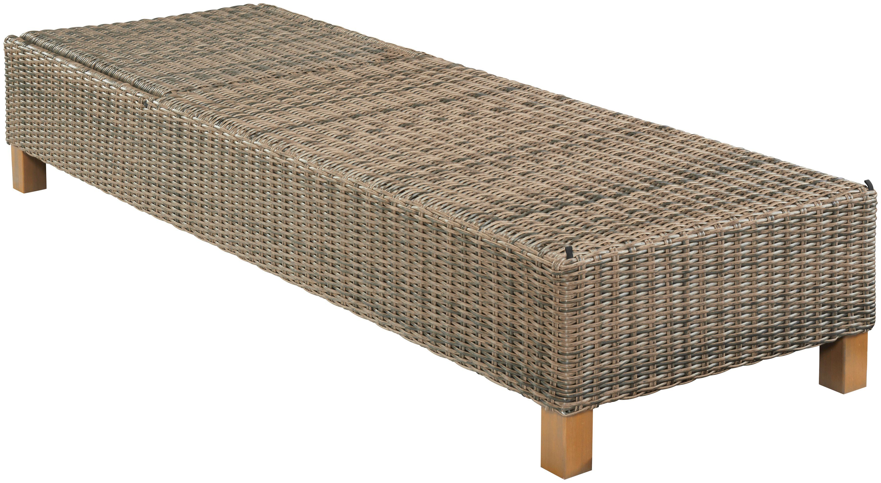 MERXX Gartenliege Toskana, Polyrattan/Akazie, inkl. Auflage – Bild 5 von 5